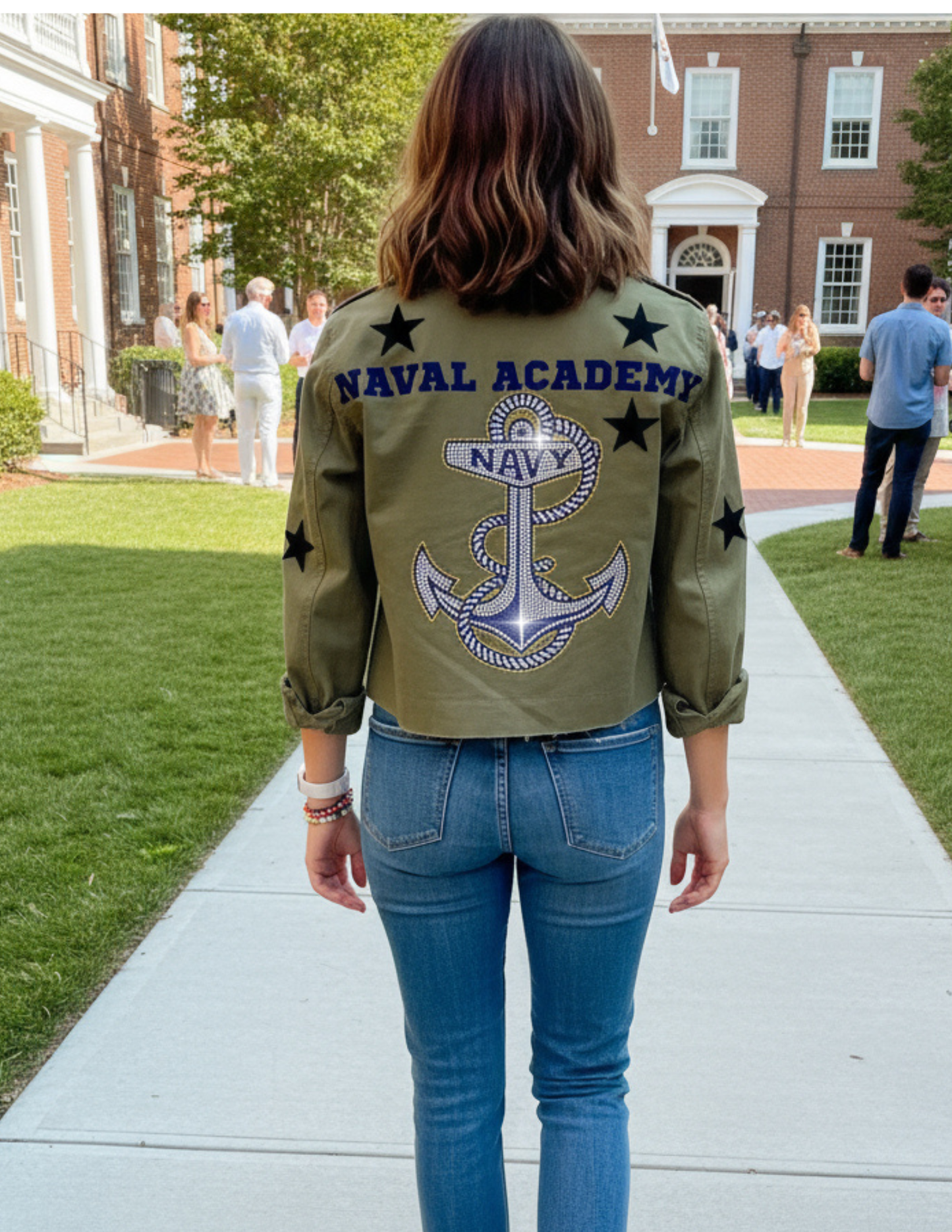 Licensed Game Day Shacket, Army Green, Naval Academy & Anchor