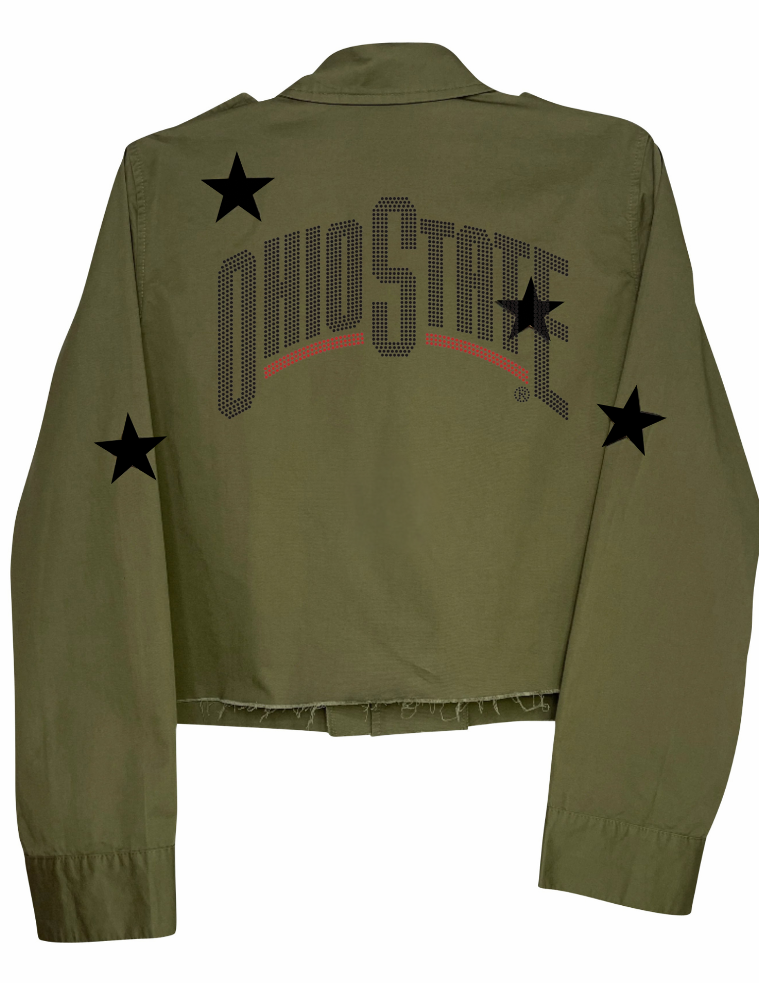 Ohio State Curve Black Army Green Shacket