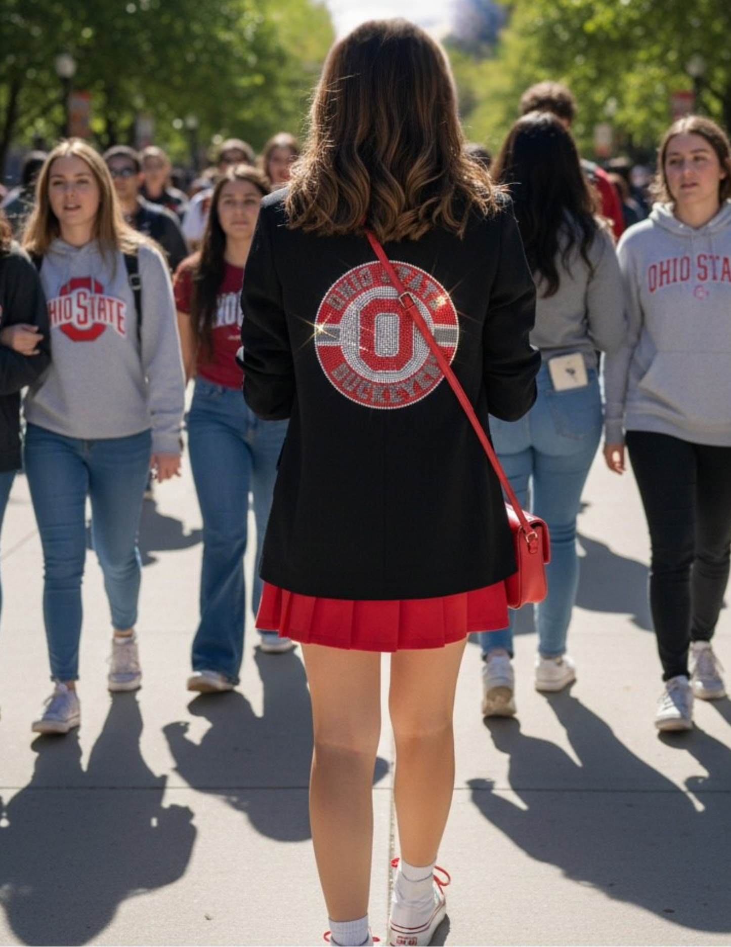 Licensed Game Day Blazer, Black Ruched, Ohio State Circle
