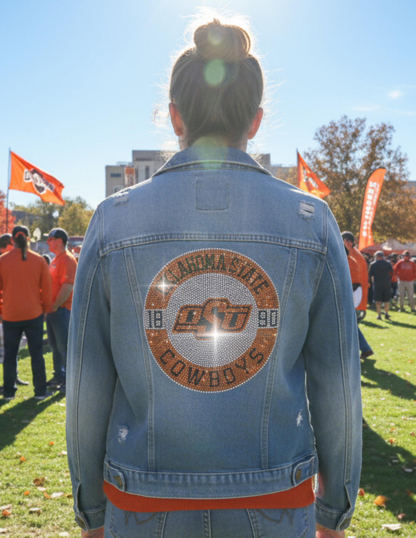 Licensed Game Day Jacket, Blue Denim, Oklahoma State Est 1890