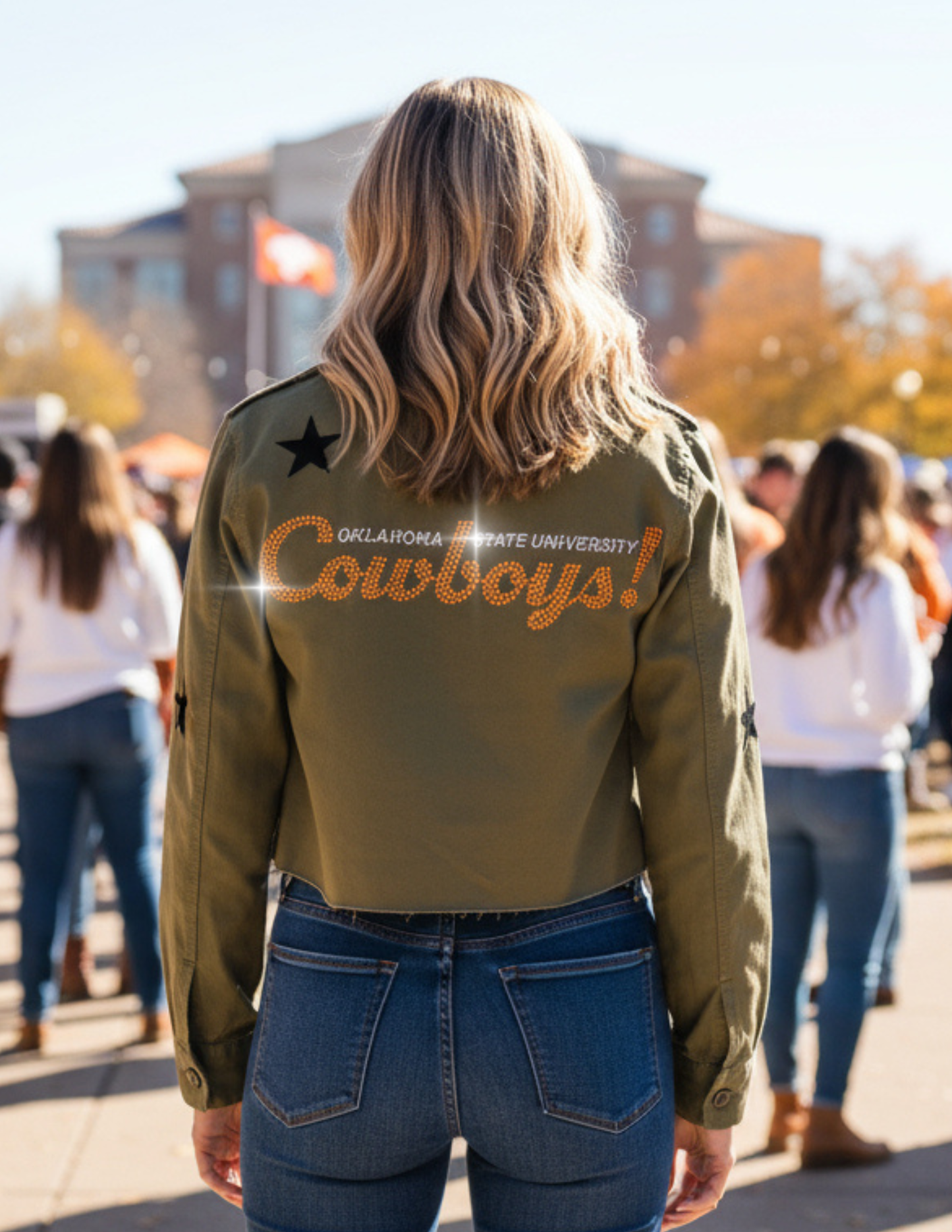 Licensed Game Day Shacket, Army Green, Oklahoma State Cowboys
