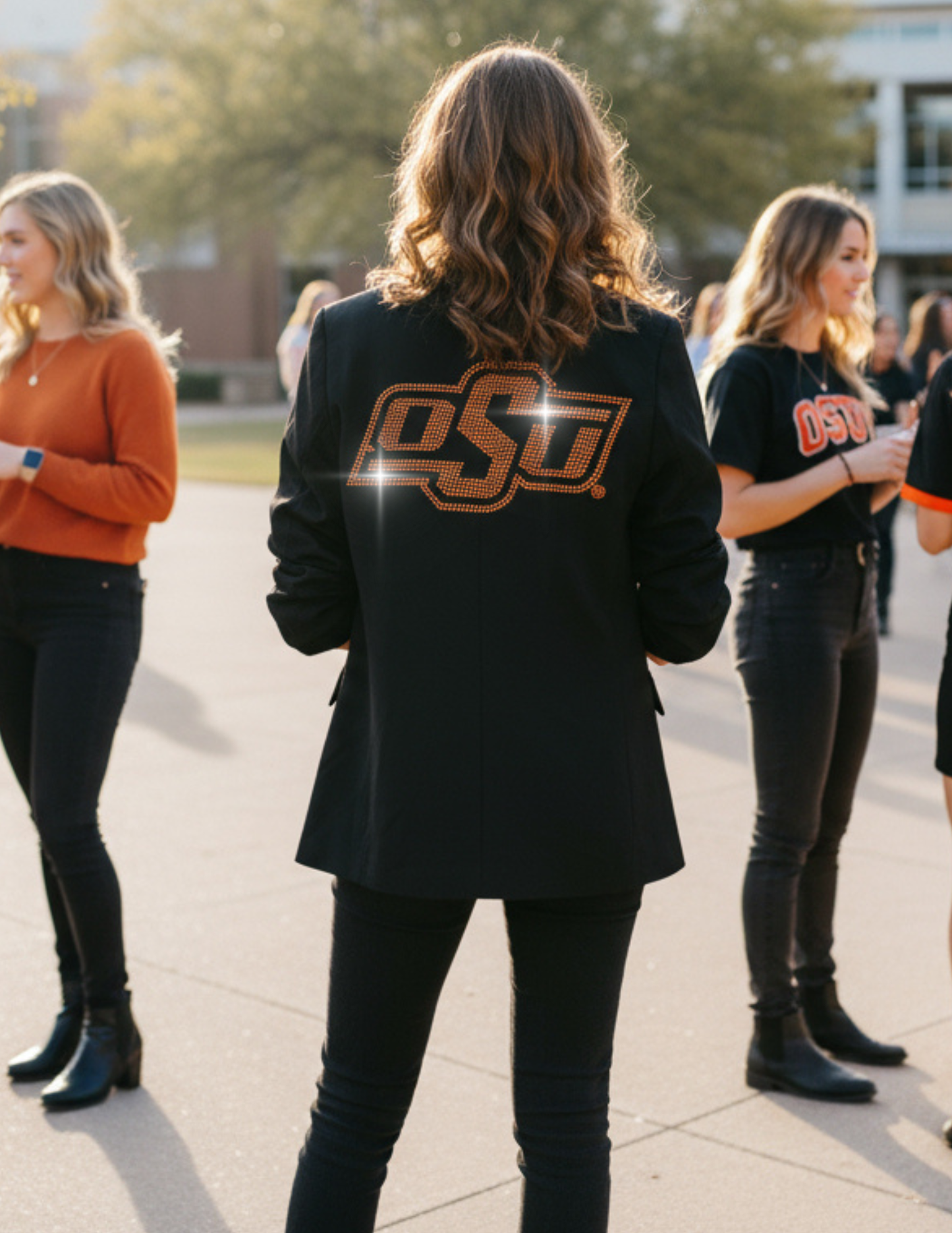 Licensed Game Day Blazer, Black Ruched, Oklahoma State OSU