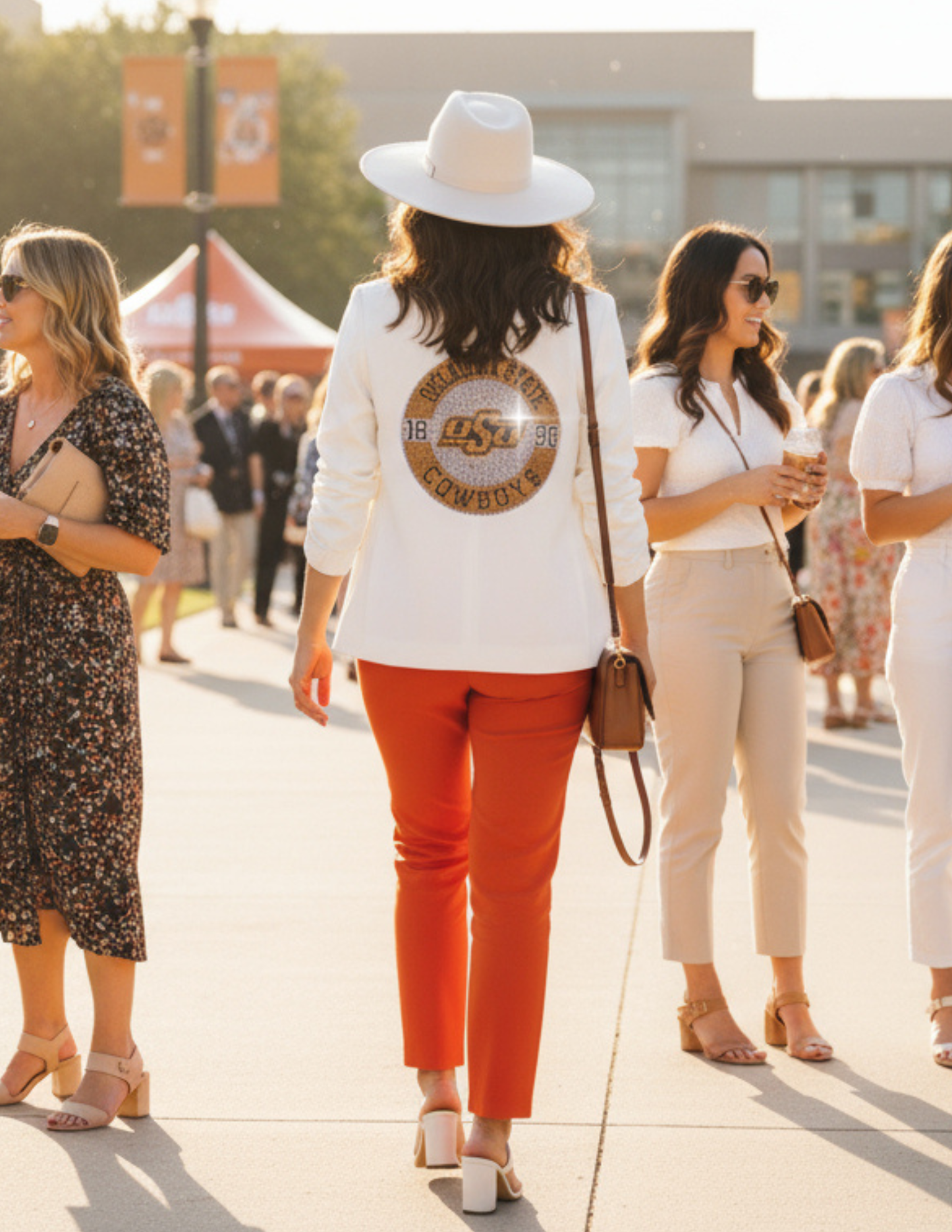 Licensed Game Day Blazer, White Ruched, Oklahoma State Est 1890