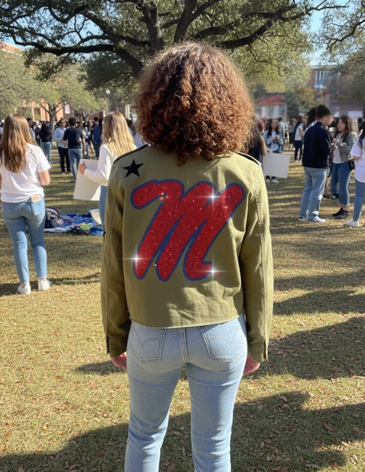 Licensed Game Day Shacket, Army Green, Ole Miss M