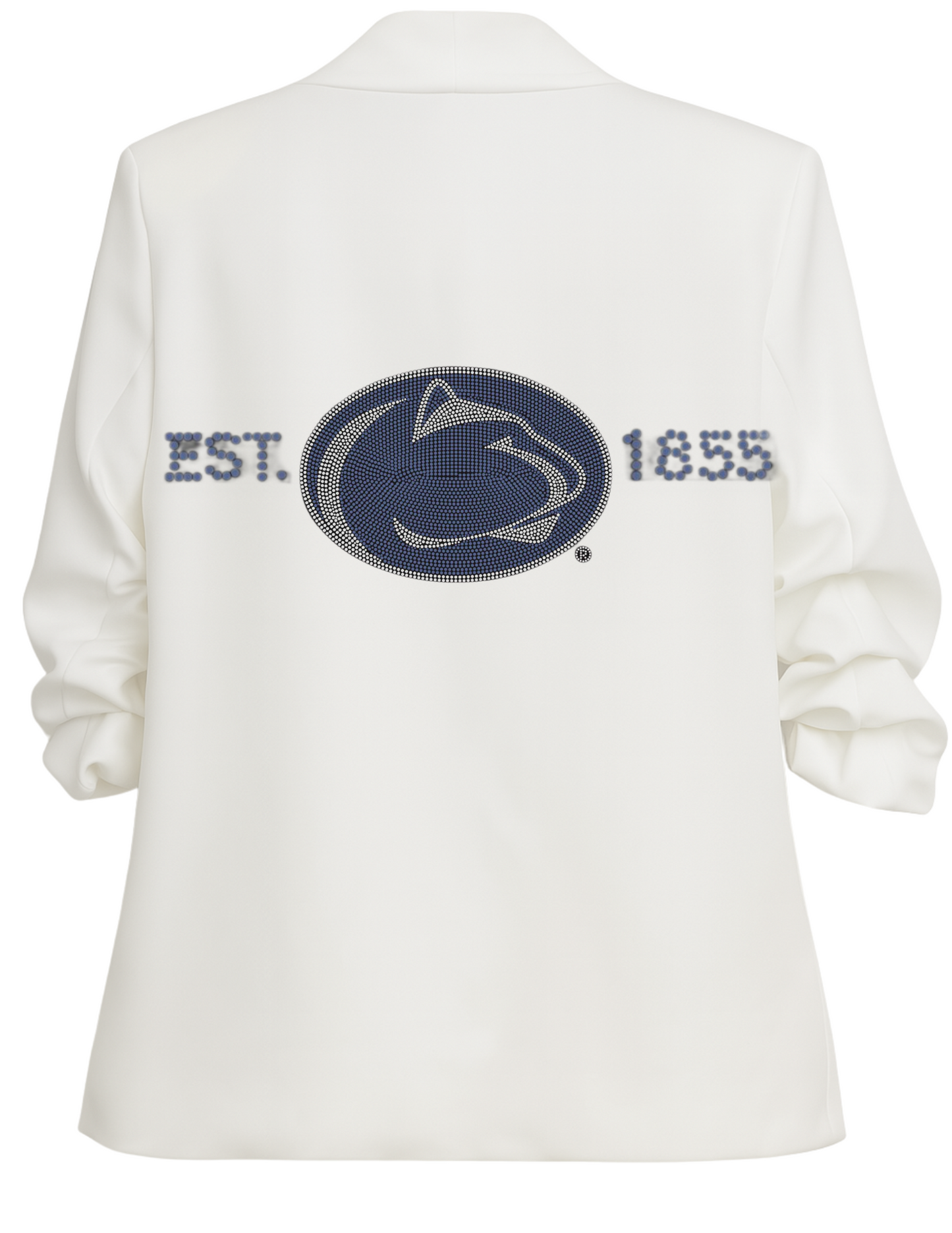 Licensed Game Day Blazer, White Ruched, Penn State Est 1855