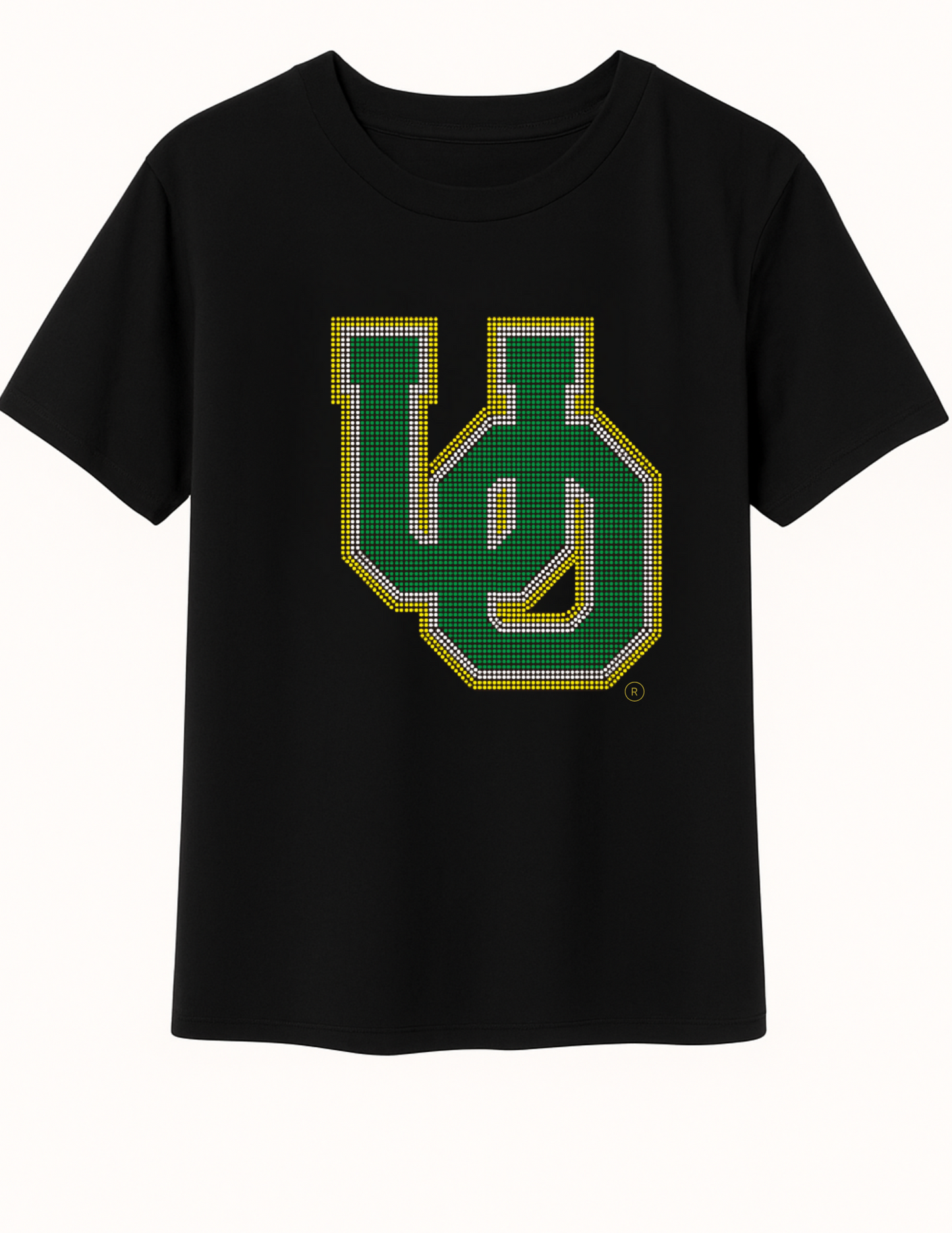 Licensed Game Day T-Shirt, Short Sleeve Black, University Of Oregon Large Interlocking UO