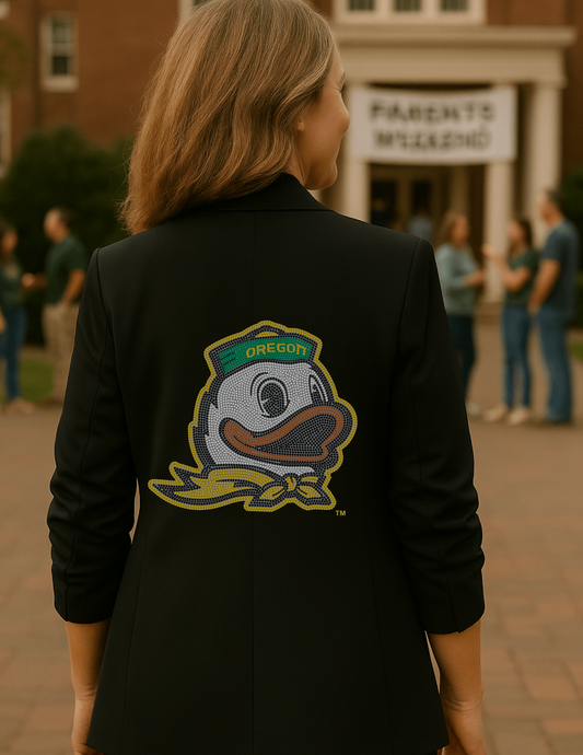 Licensed Game Day Blazer, Black Ruched, University of Oregon Duck & Small UO