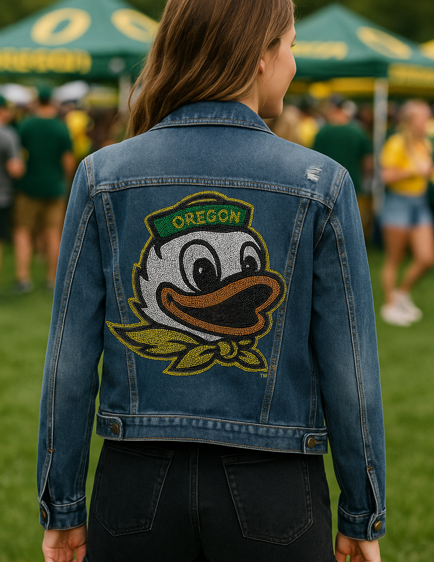 Licensed Game Day Jacket, Blue Denim, University of Oregon Duck