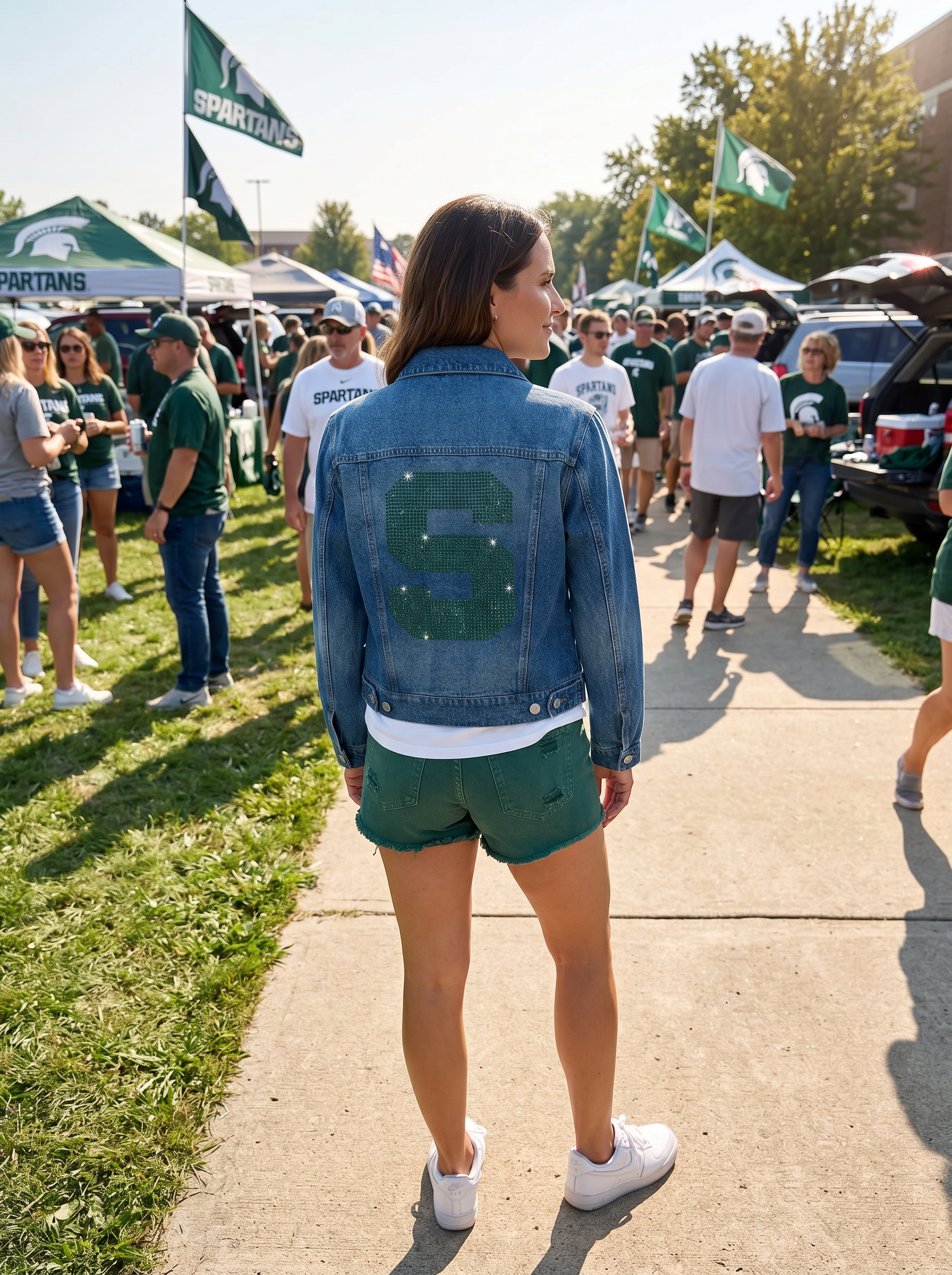 Michigan State Block S Blue Denim Jacket