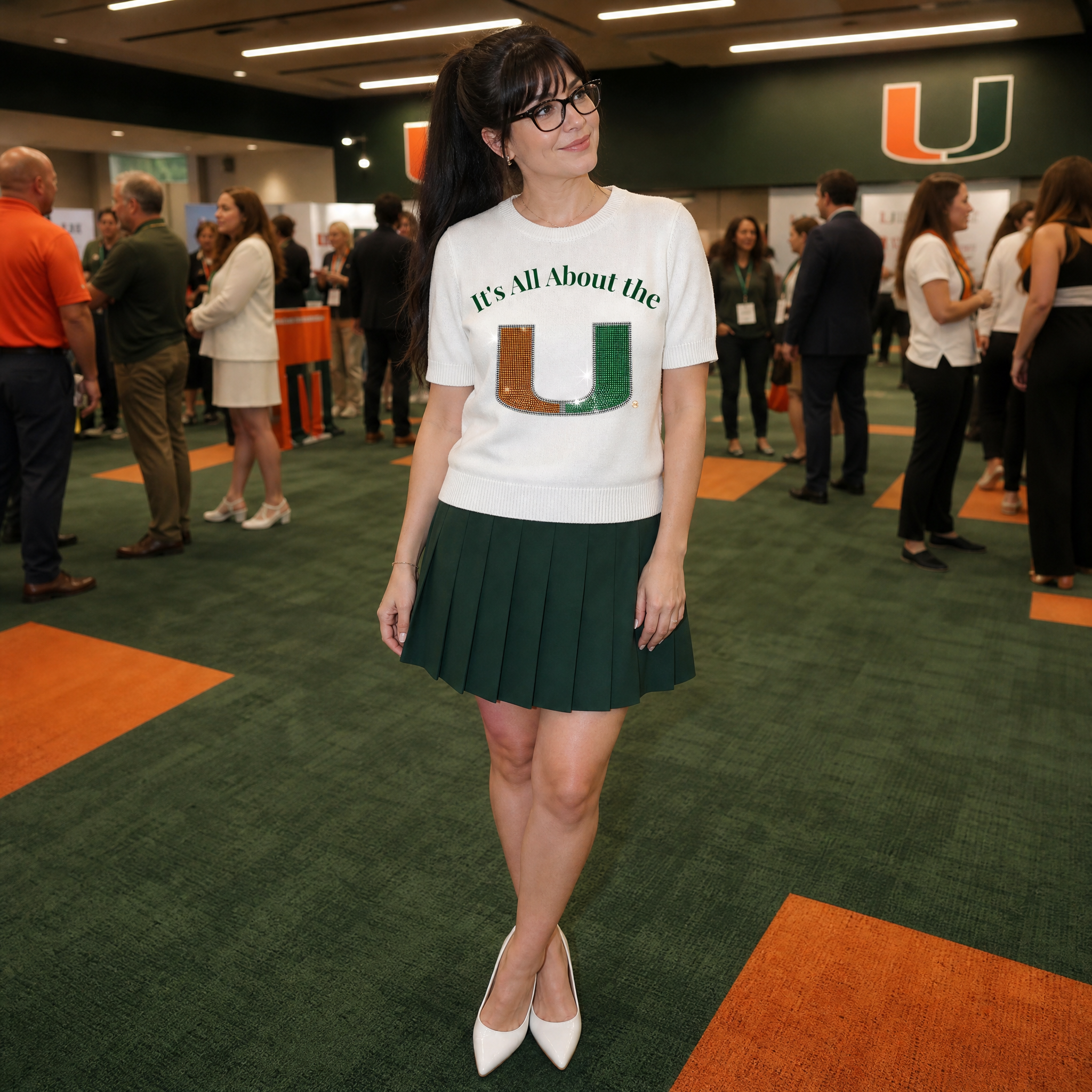 University Of Miami All About The U White Short Sleeve Sweater