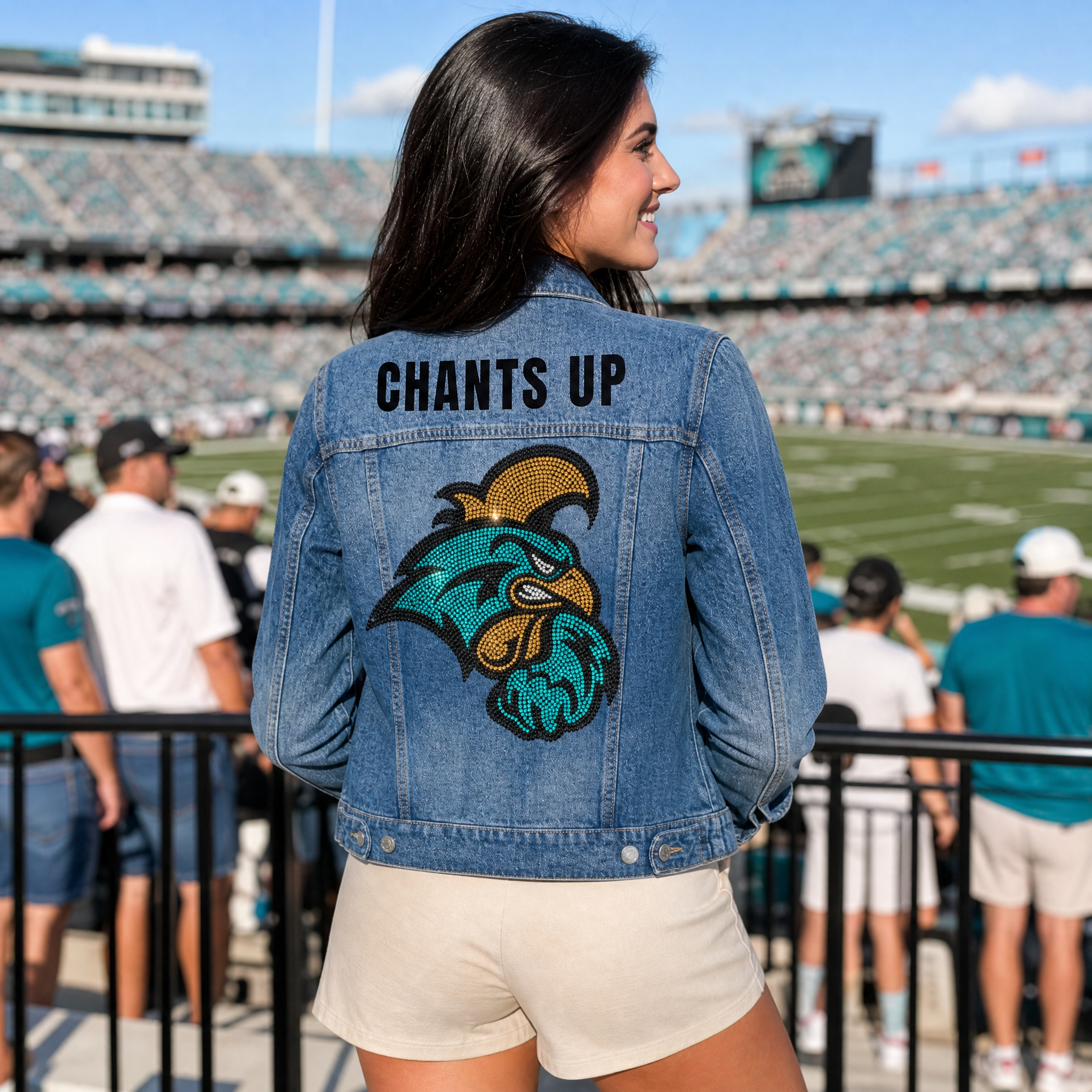 Coastal Carolina Chants Up Chanticleers Blue Denim Jacket