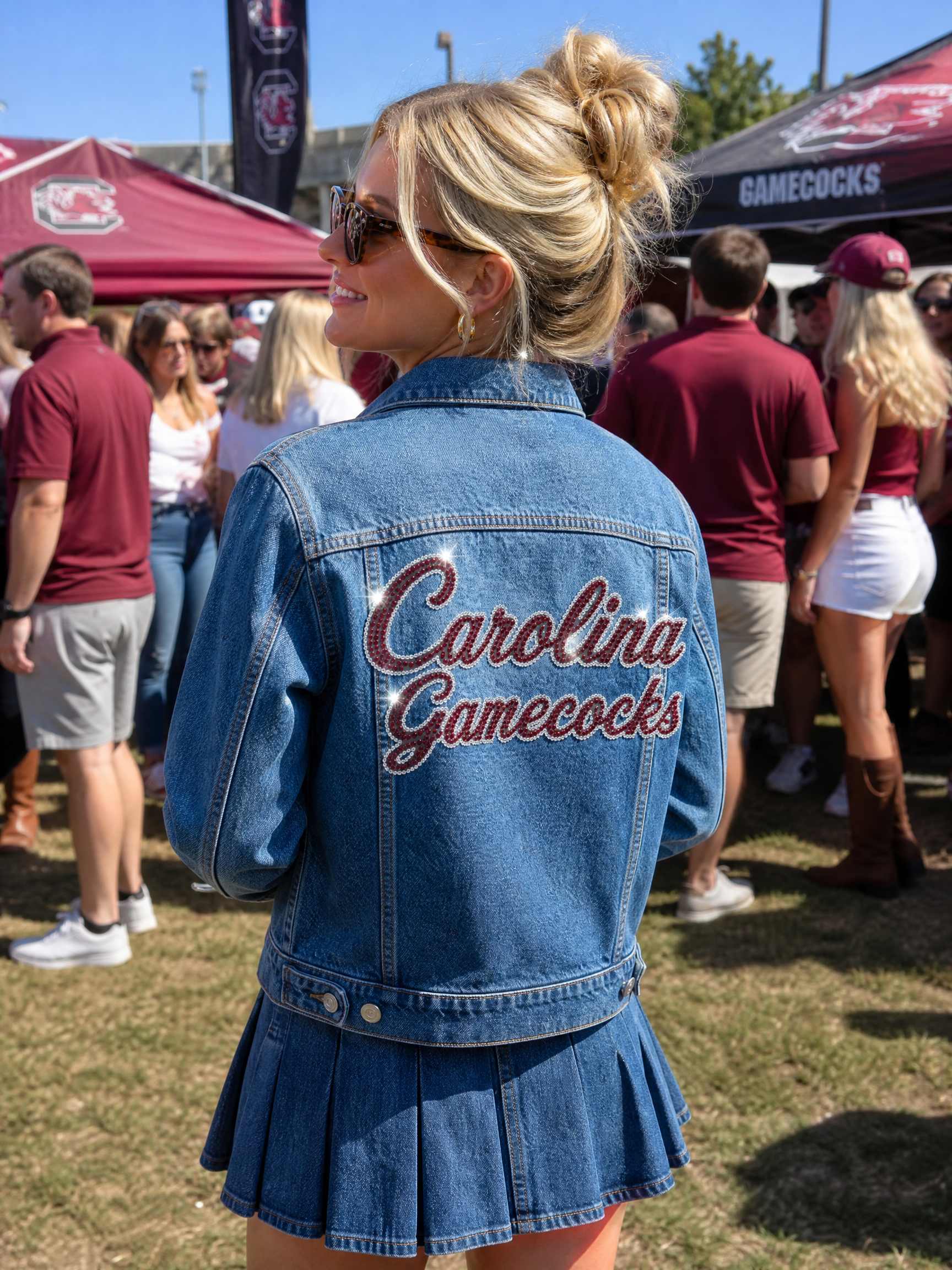 University of South Carolina Carolina Gamecocks Script Blue Denim Jacket