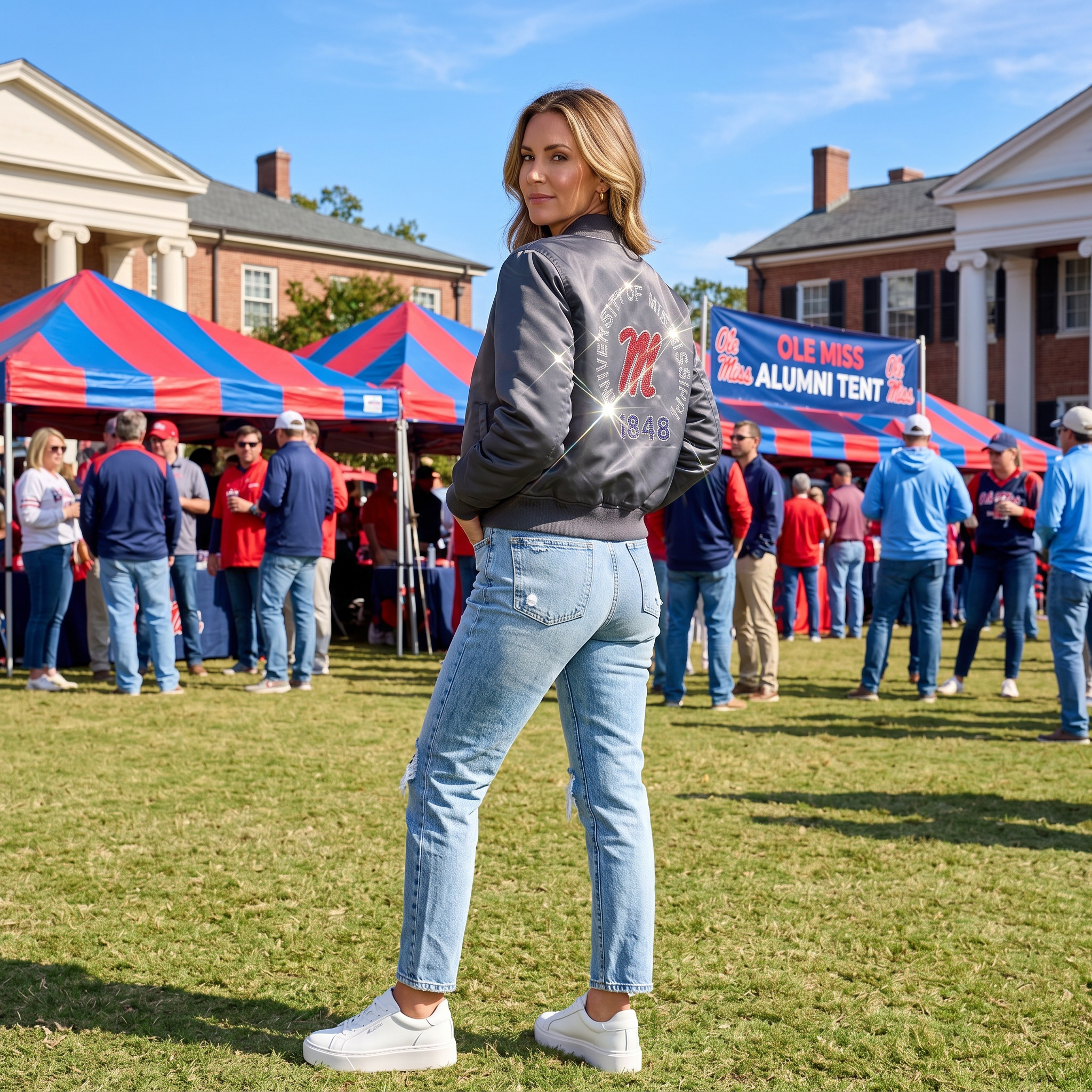 University of Mississippi EST M Charcoal Grey Bomber