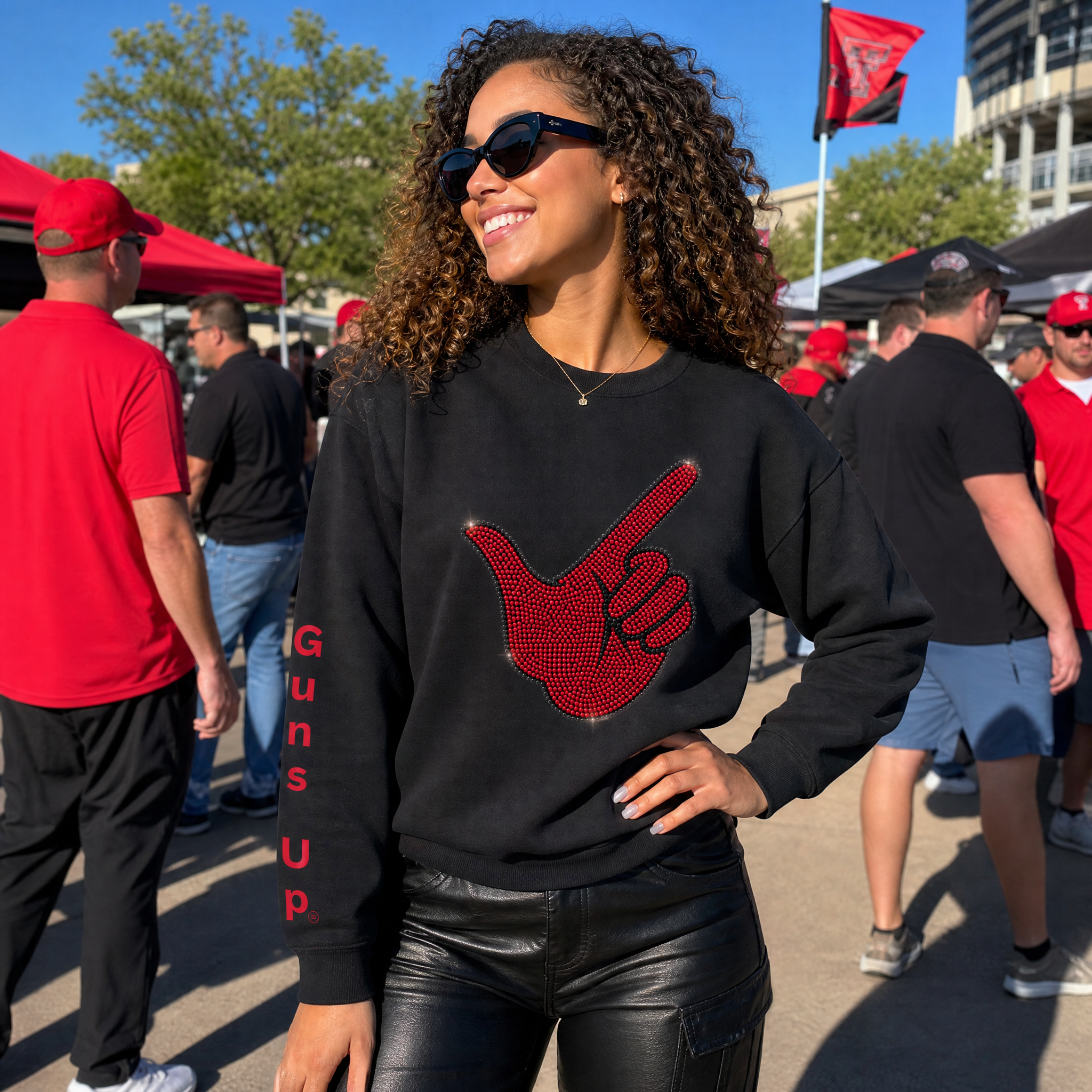 Texas Tech Guns Up Hand Black Sweatshirt