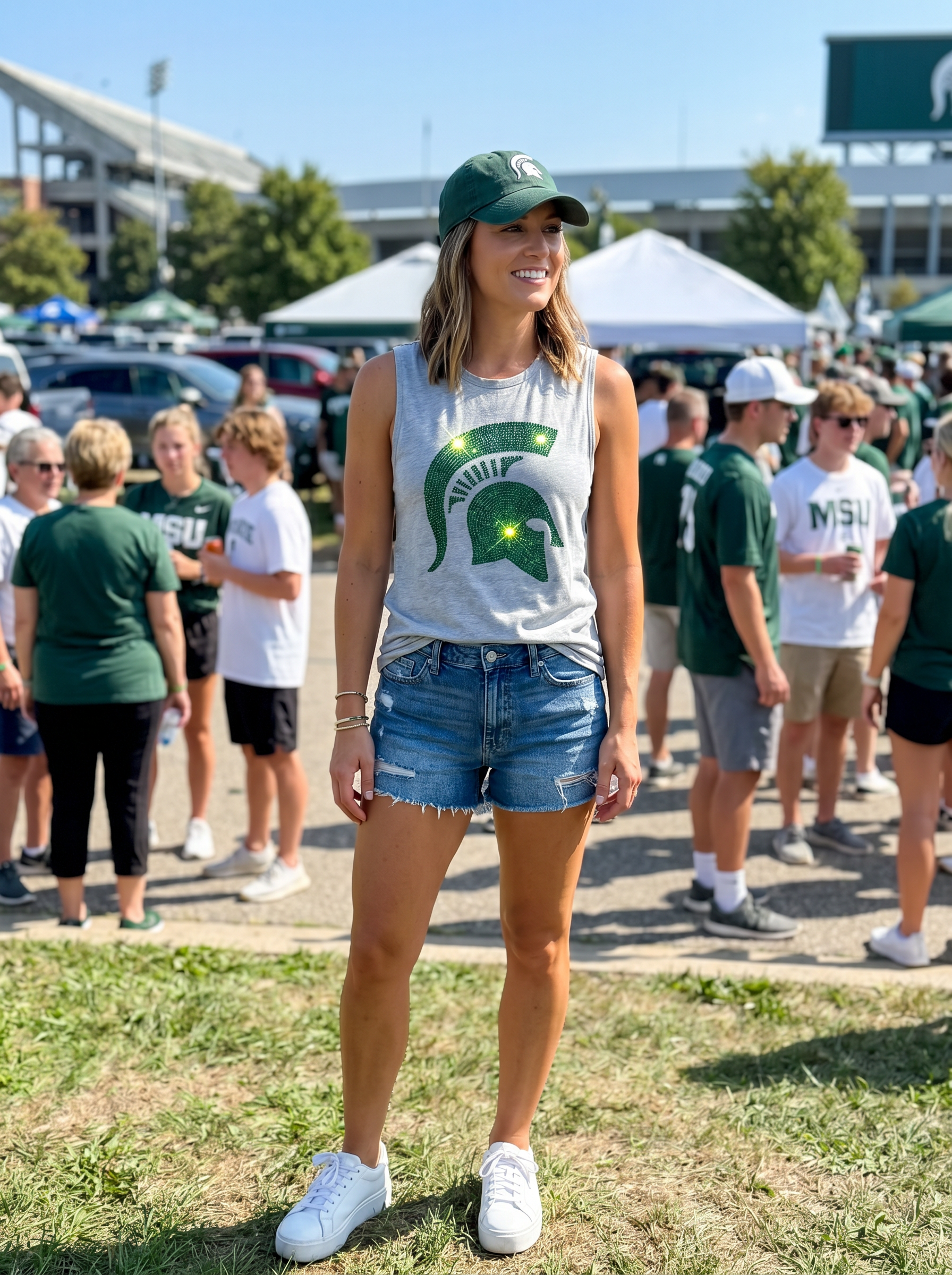 Michigan State Spartan Grey Tank Top