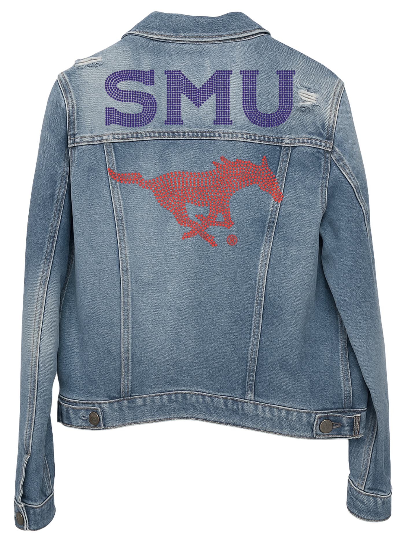 Licensed Game Day Jacket, Blue Denim, SMU and Mustang