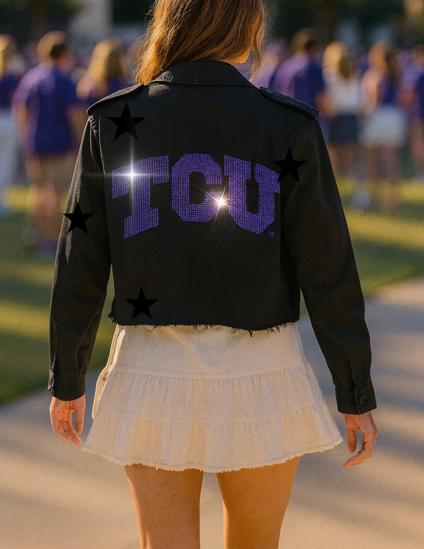 Licensed Game Day Shacket, Black, TCU Crystal TCU