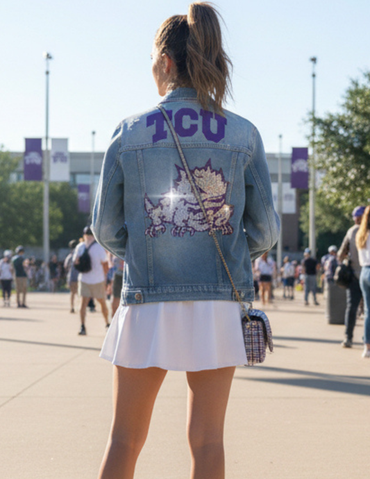 Licensed Game Day Jacket, Denim, TCU Horned Frog