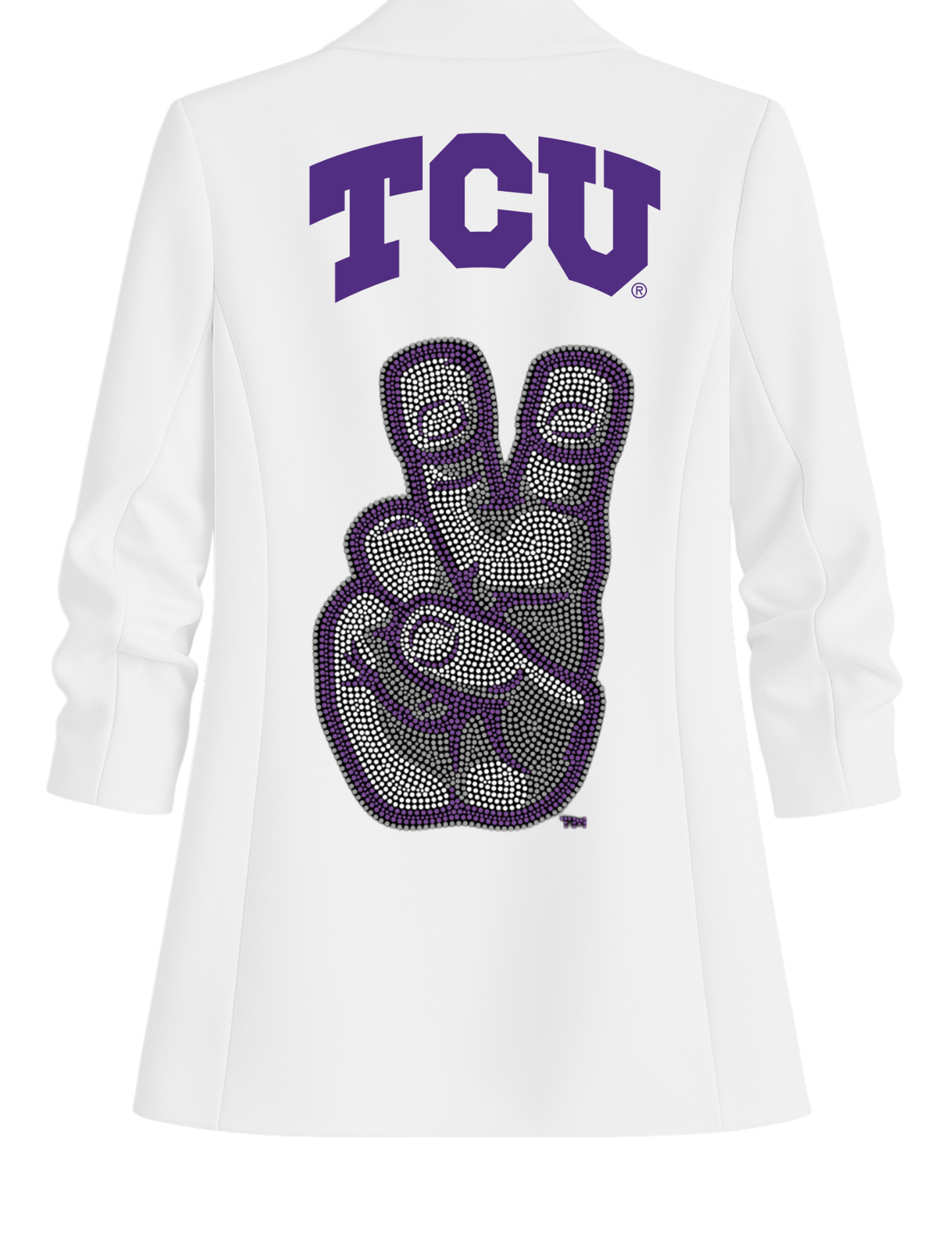 Licensed Game Day Blazer, White, TCU Hand Mark