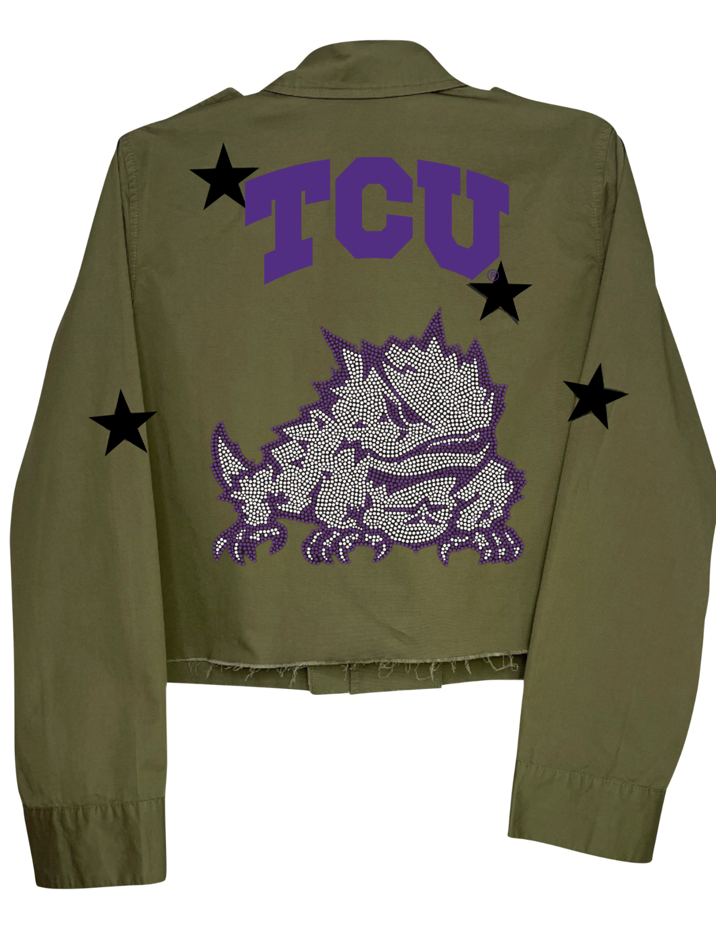 Licensed Game Day Shacket, Army Green, TCU Horned Frog