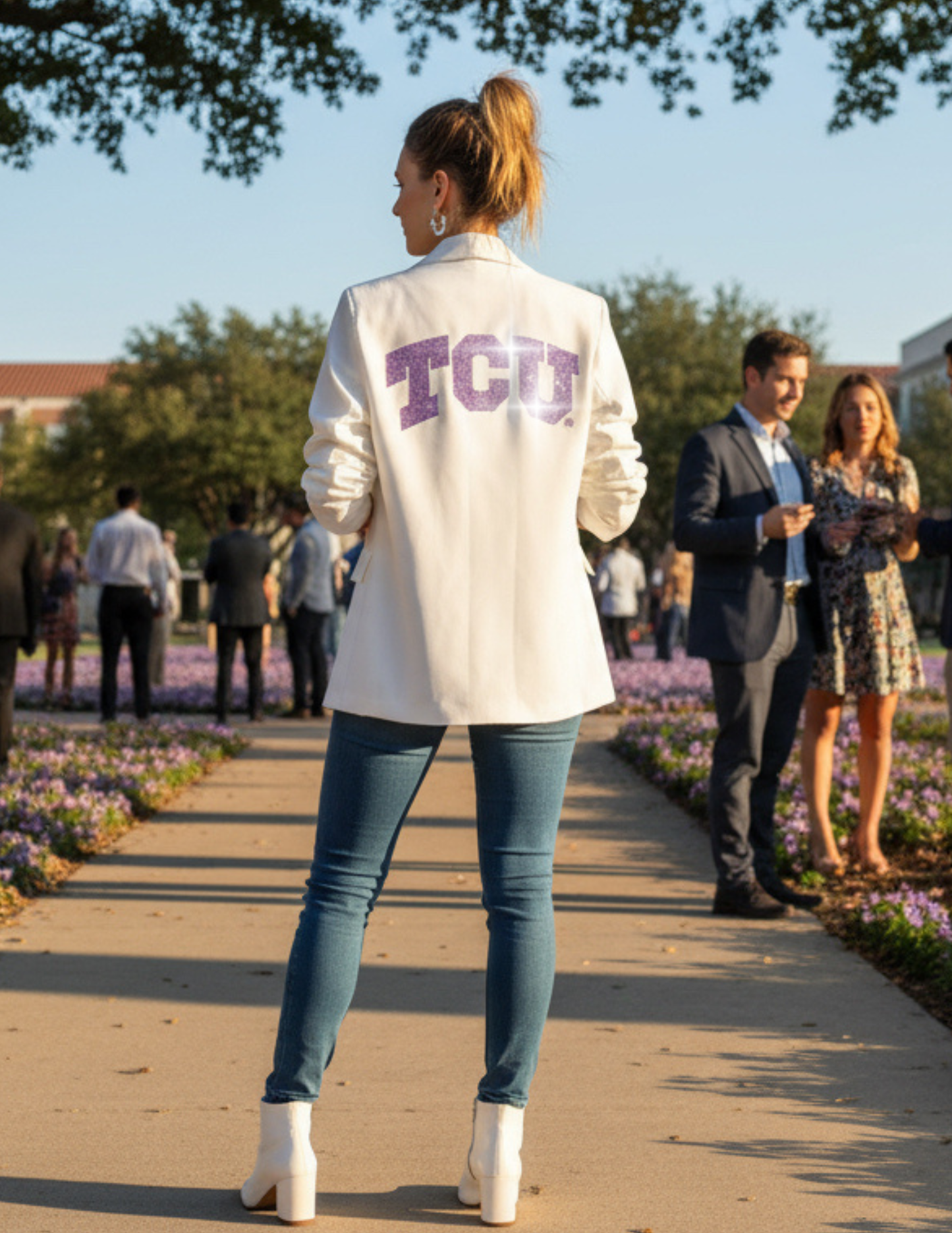 Licensed Game Day Blazer, White, TCU Crystal TCU