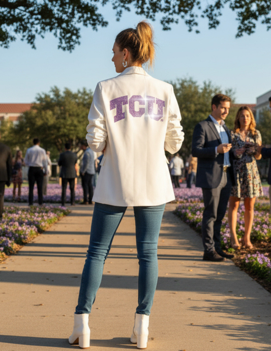 Licensed Game Day Blazer, White, TCU Crystal TCU