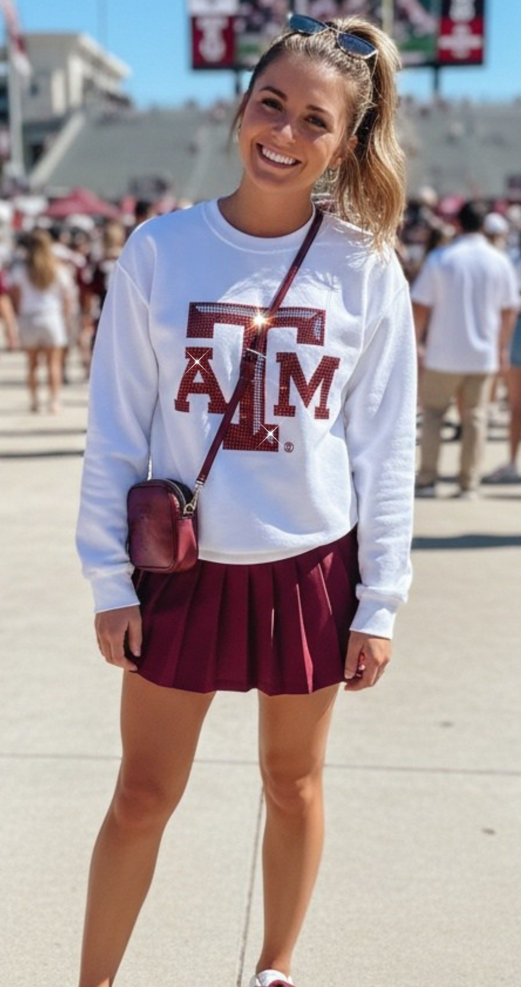 Licensed Game Day Sweatshirt, White, Texas A&M Logo