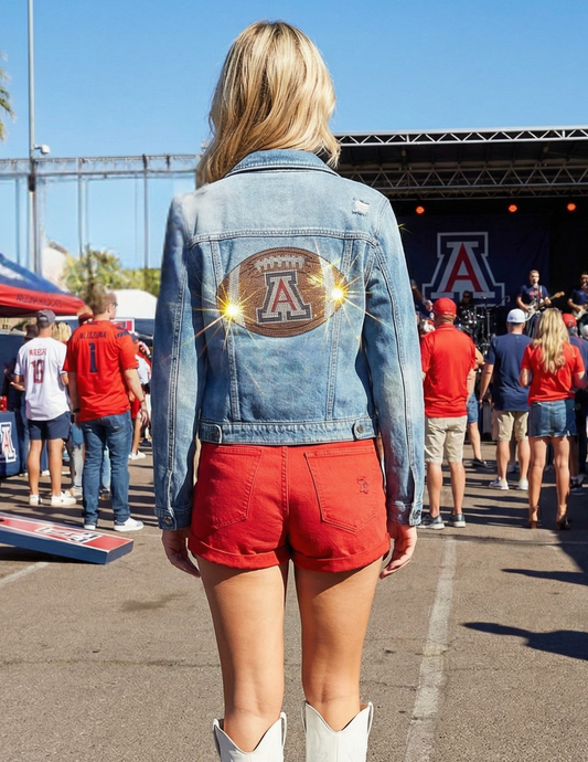 University of Arizona Football Blue Denim Jacket