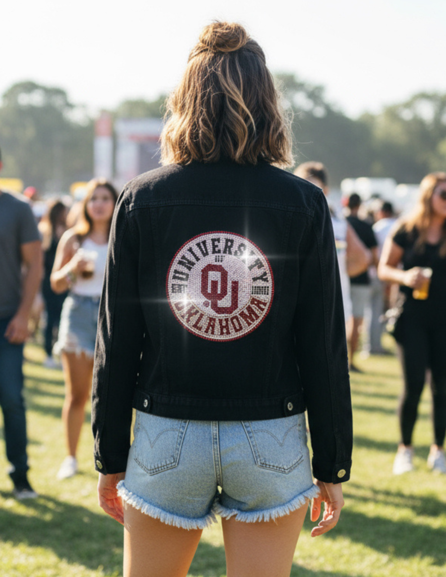 Licensed Game Day Denim, Black, Univ of Oklahoma EST Circle