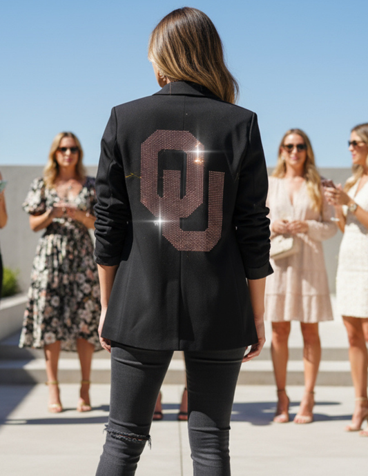 Licensed Game Day Blazer, Black, Univ of Oklahoma Interlocking OU