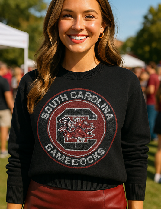 Licensed Game Day Sweater, Black, Univ of South Carolina Circle Gamecock