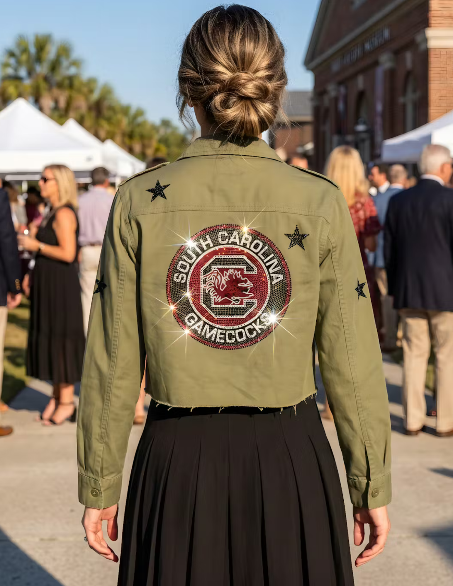 University of South Carolina Circle Decal Army Green Shacket