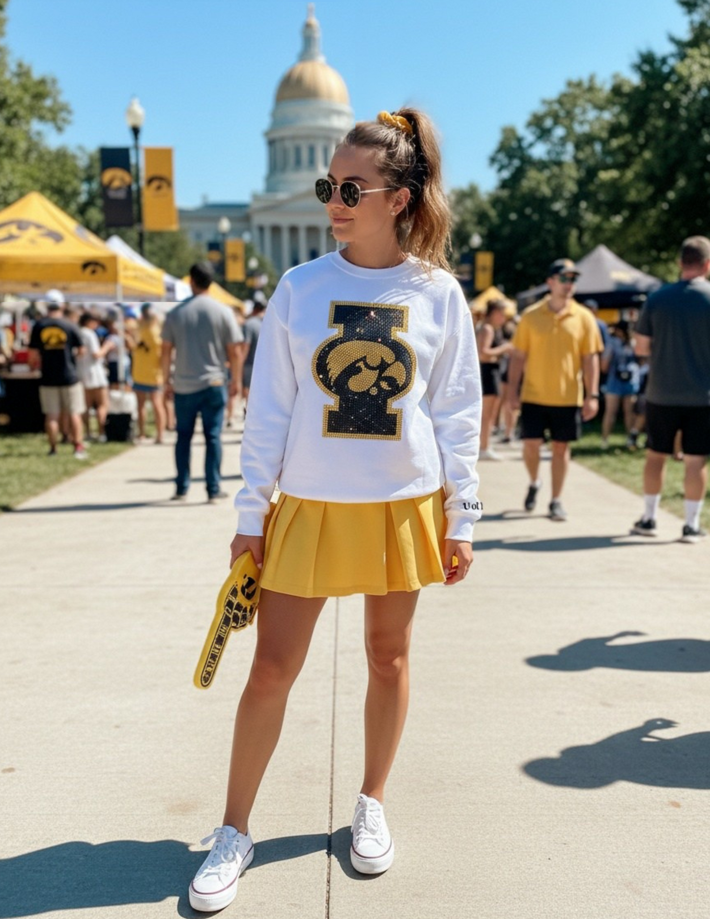 Licensed Game Day Sweatshirt, White, Univ of Iowa I