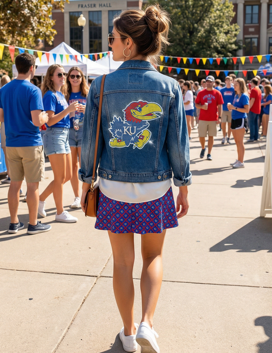 University of Kansas Jayhawk Blue Denim Jacket
