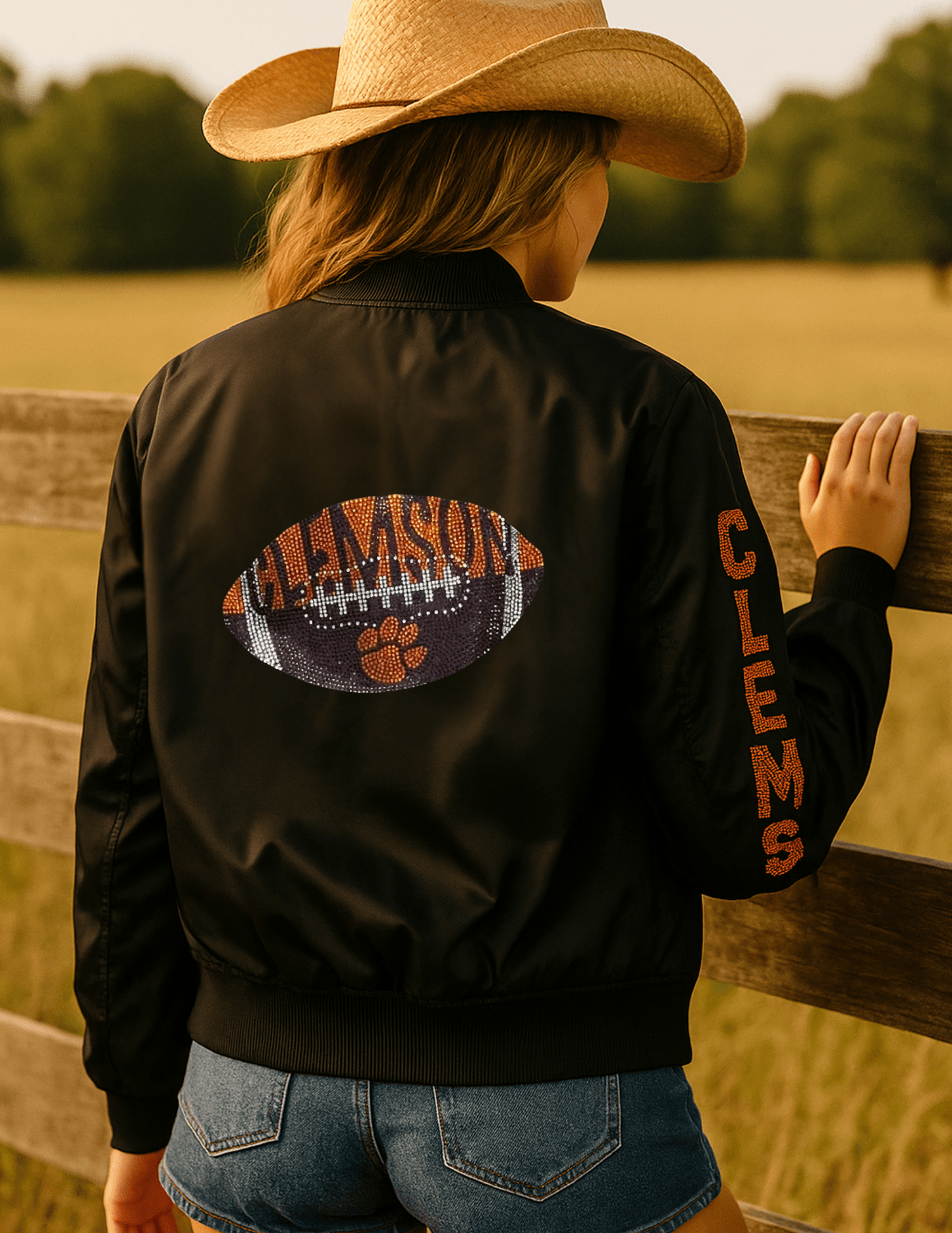 Licensed Game Day Bomber, Black, Clemson Football w/ Arm