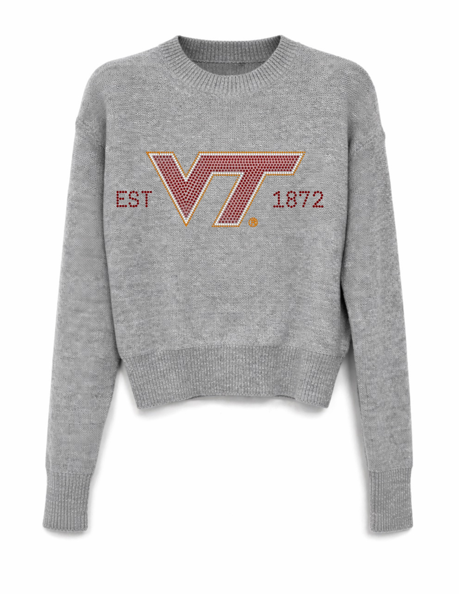 Virginia Tech EST. 1872 Gray Crewneck Sweater