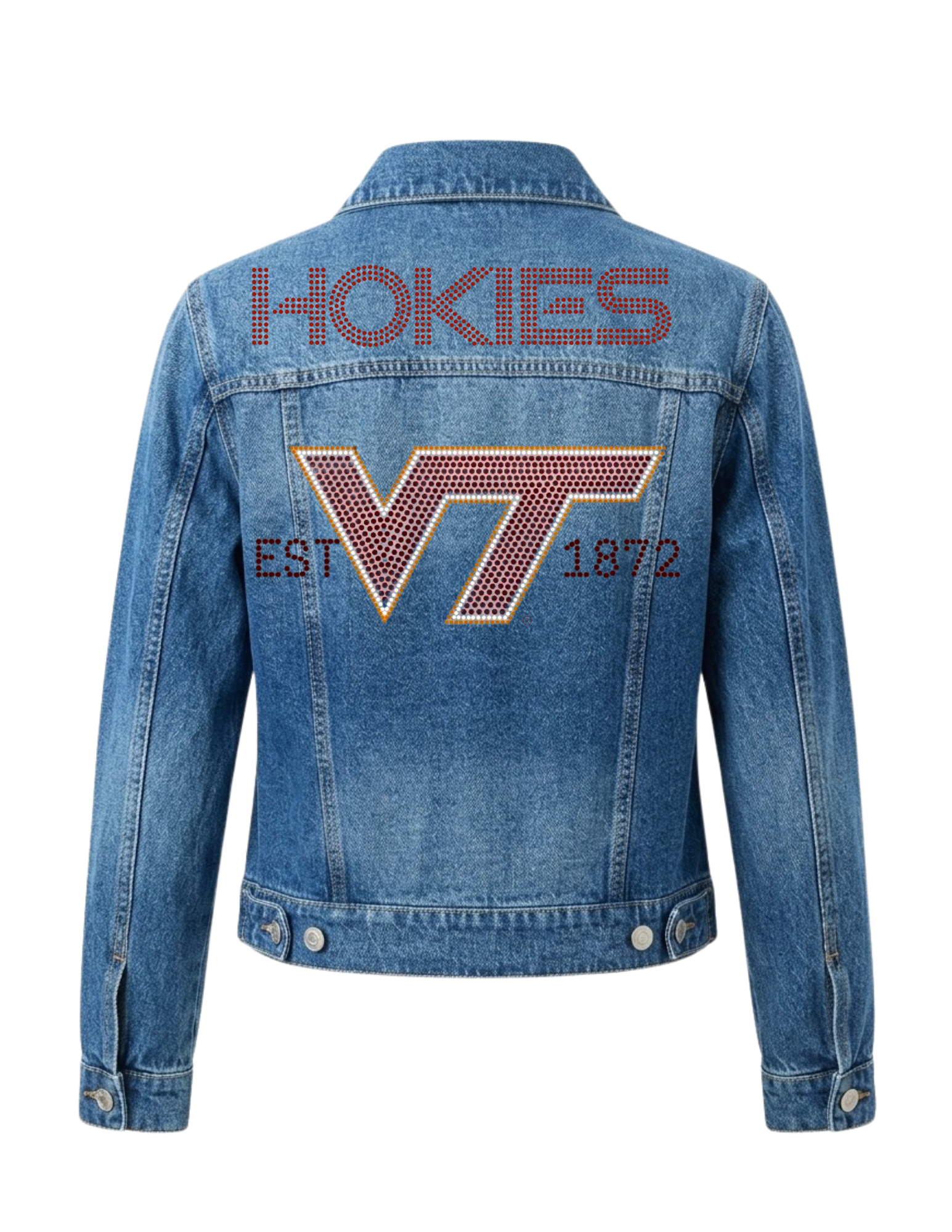Virginia Tech EST 1872 Hokies Blue Denim Jacket