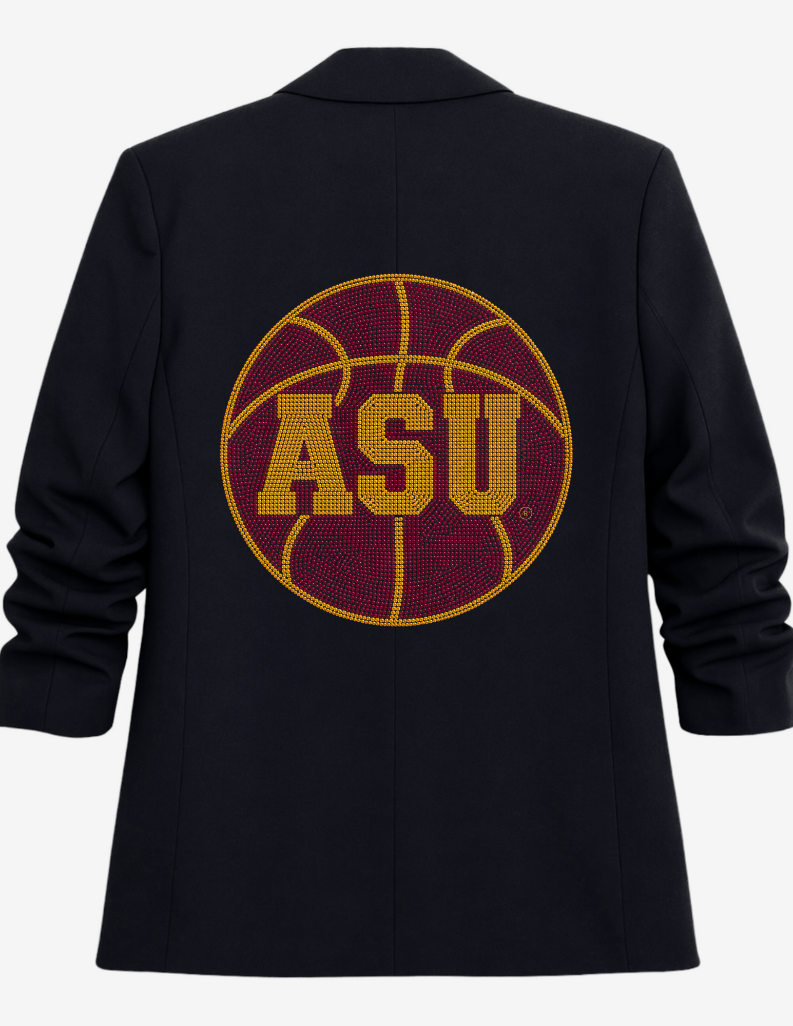 Arizona State Basketball ASU Black Ruched Sleeve Blazer