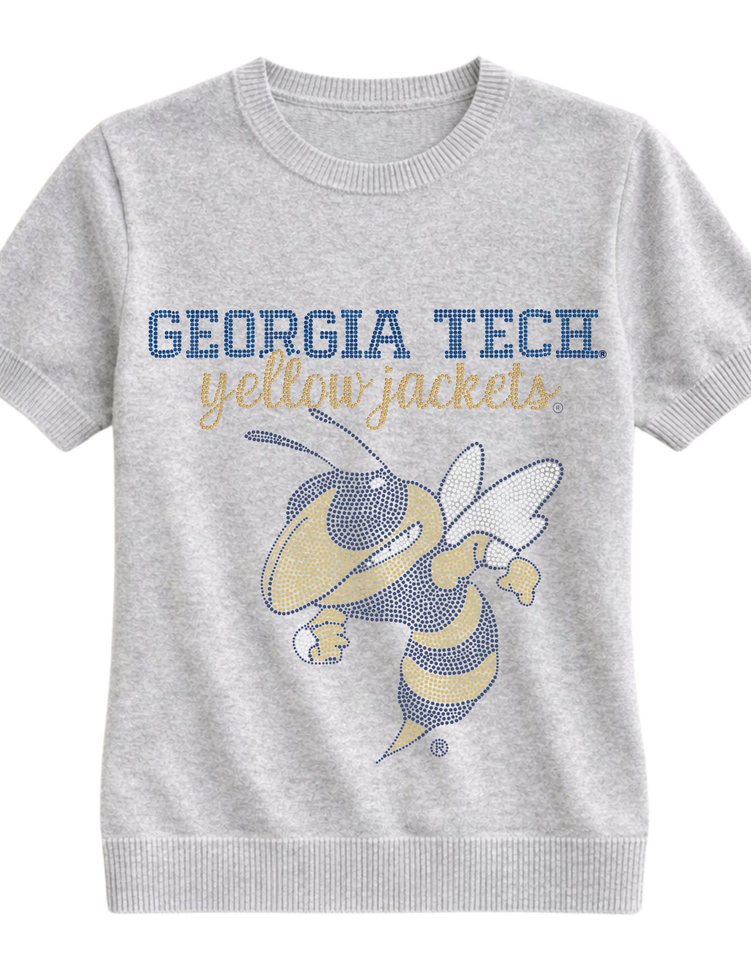 Georgia Tech Yellow Jackets Grey Short Sleeve Sweater