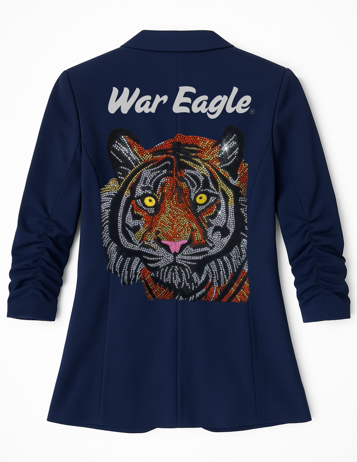 Licensed Game Day Blazer, Navy Ruched, Auburn Univ War Eagle Tiger