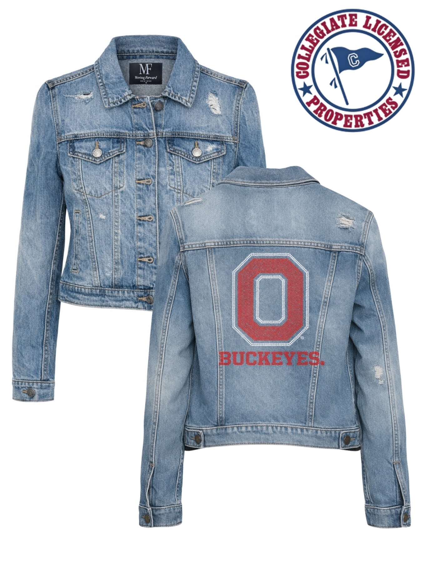 Ohio State O Buckeyes Blue Denim Jacket