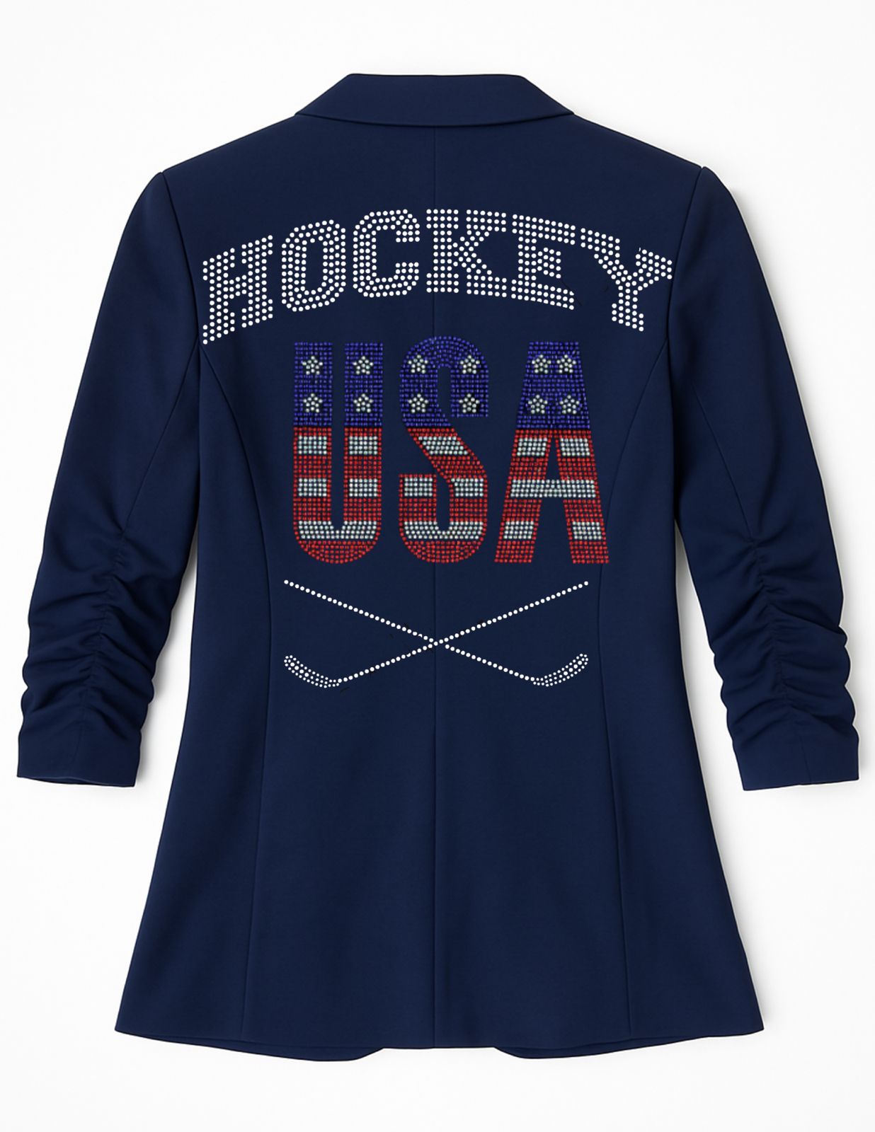 Team USA Hockey Game Day Navy Ruched Blazer