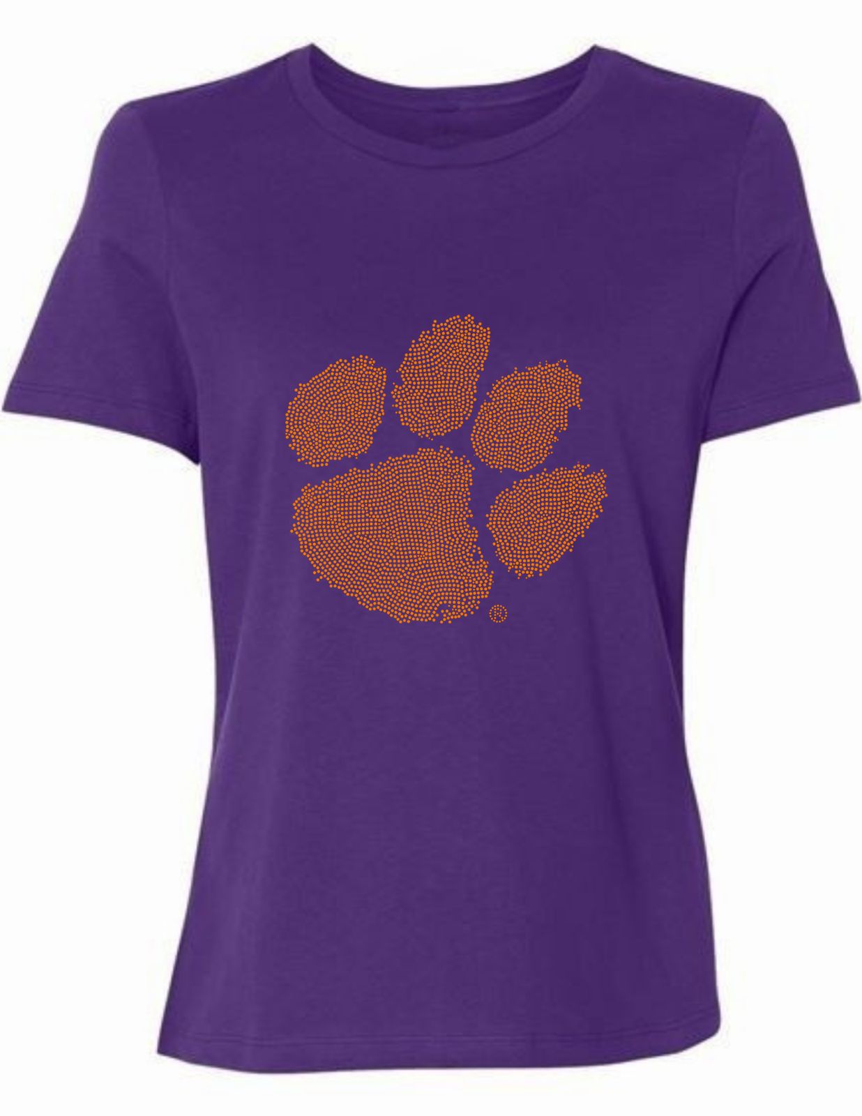 Clemson Paw Purple Crewneck Short Sleeve T-Shirt