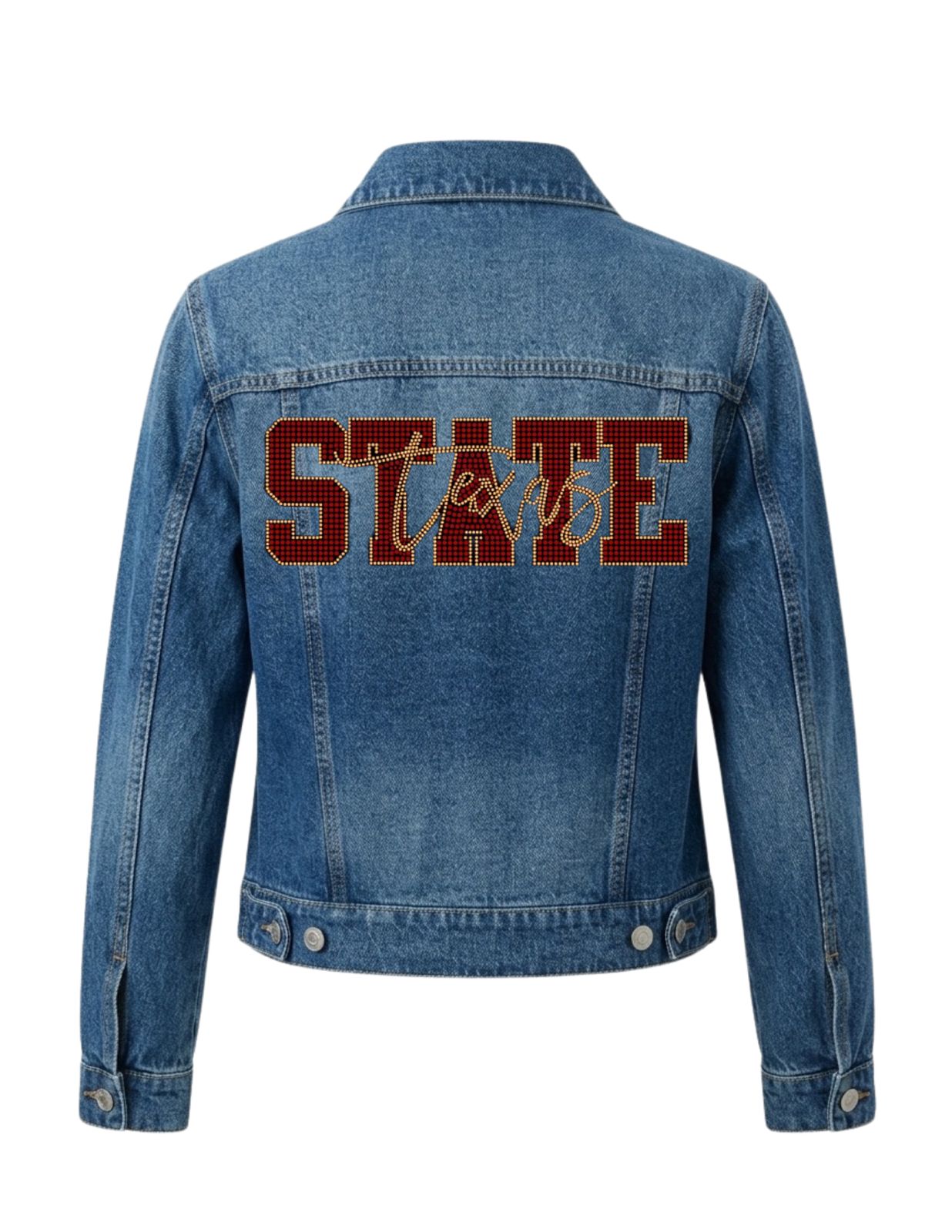 Texas State Script Blue Denim Jacket