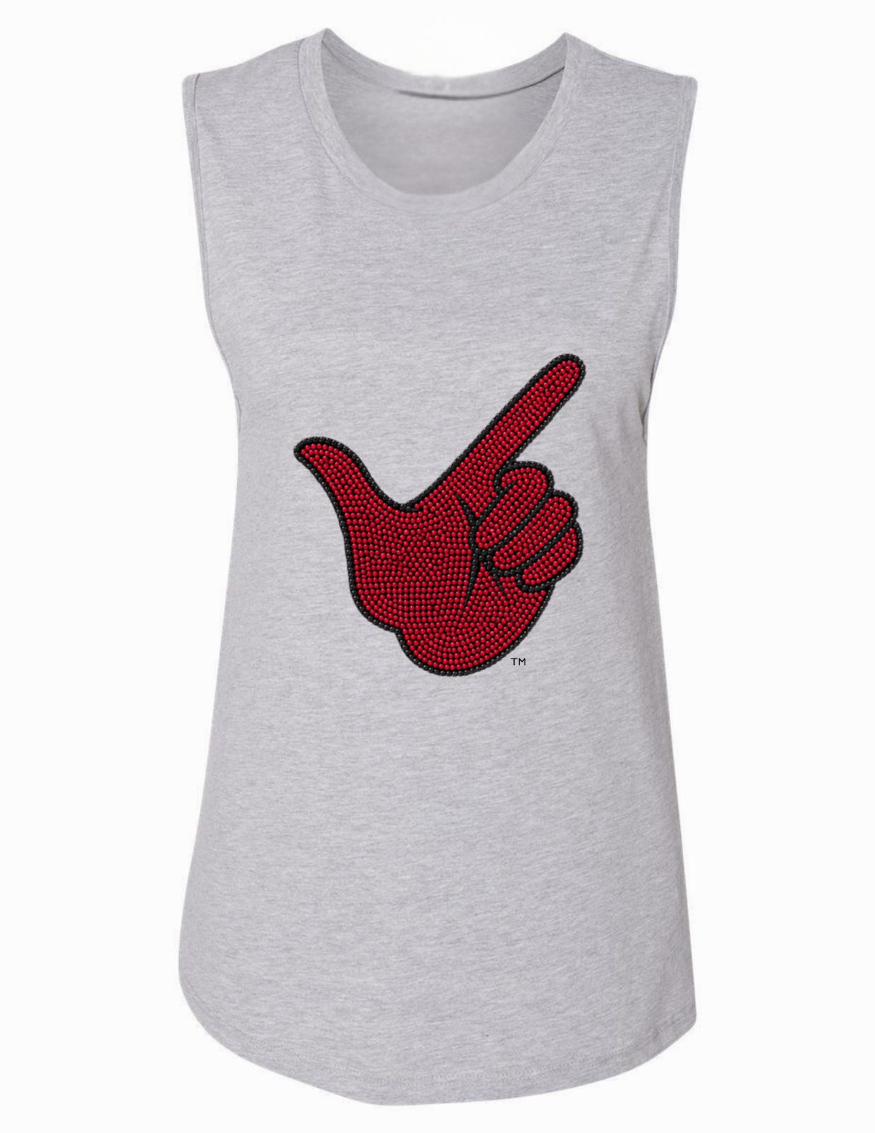 Texas Tech Guns Up Hand Gray Tank Top