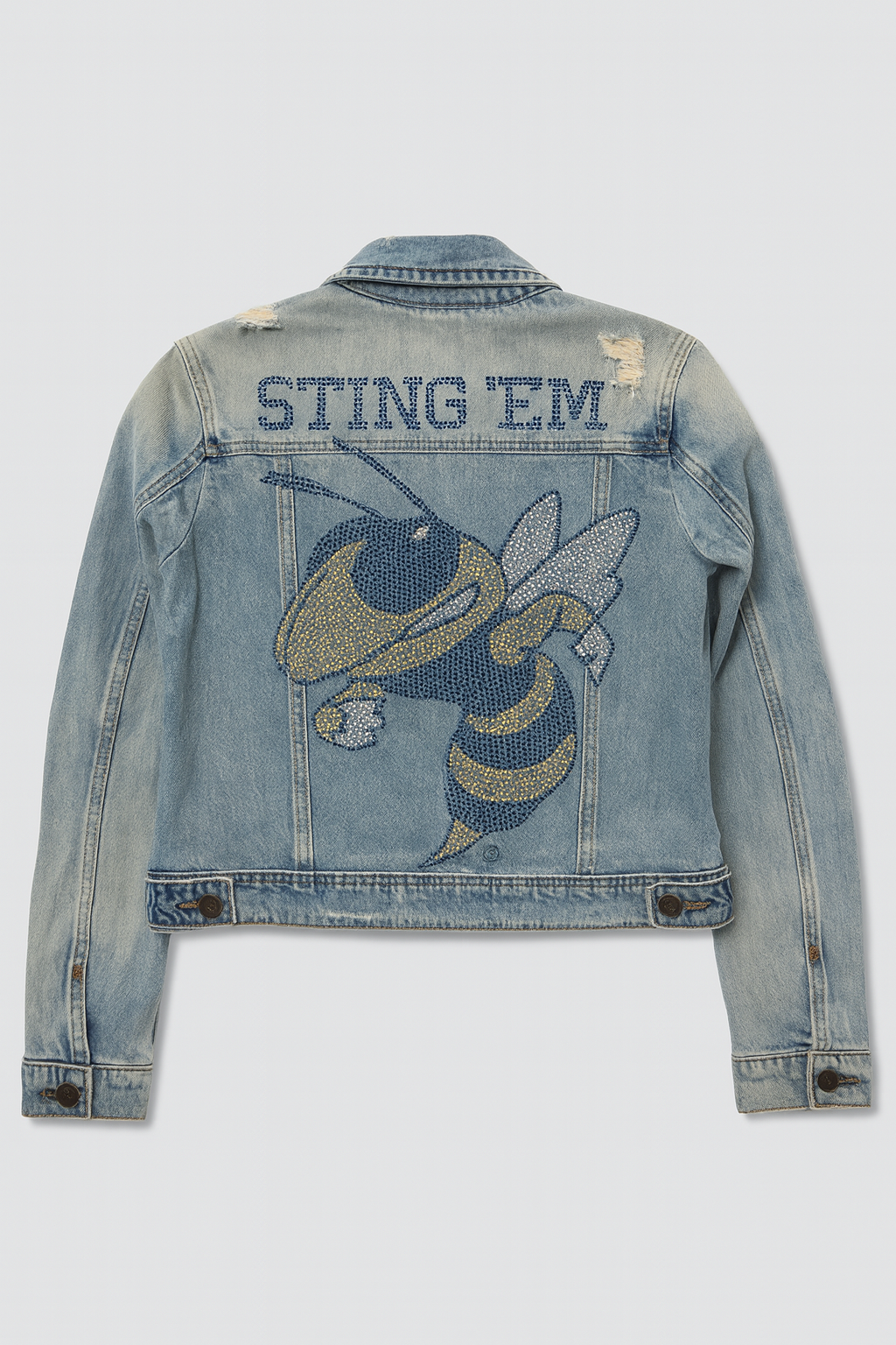 Game Day Jacket, Blue Denim, Georgia Tech Sting 'Em Buzz