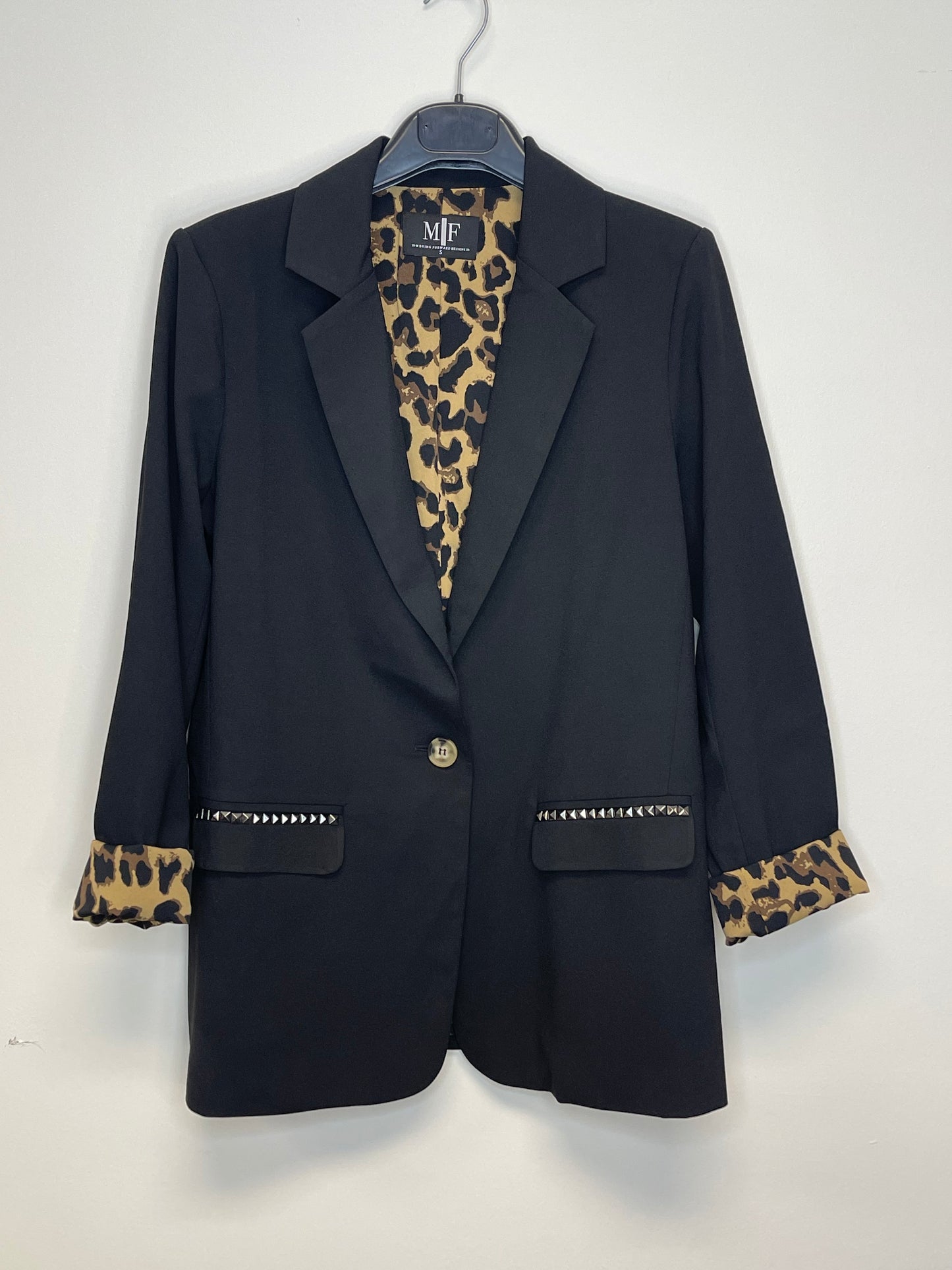 Blazer, Leopard Lined Black, Tiger Face