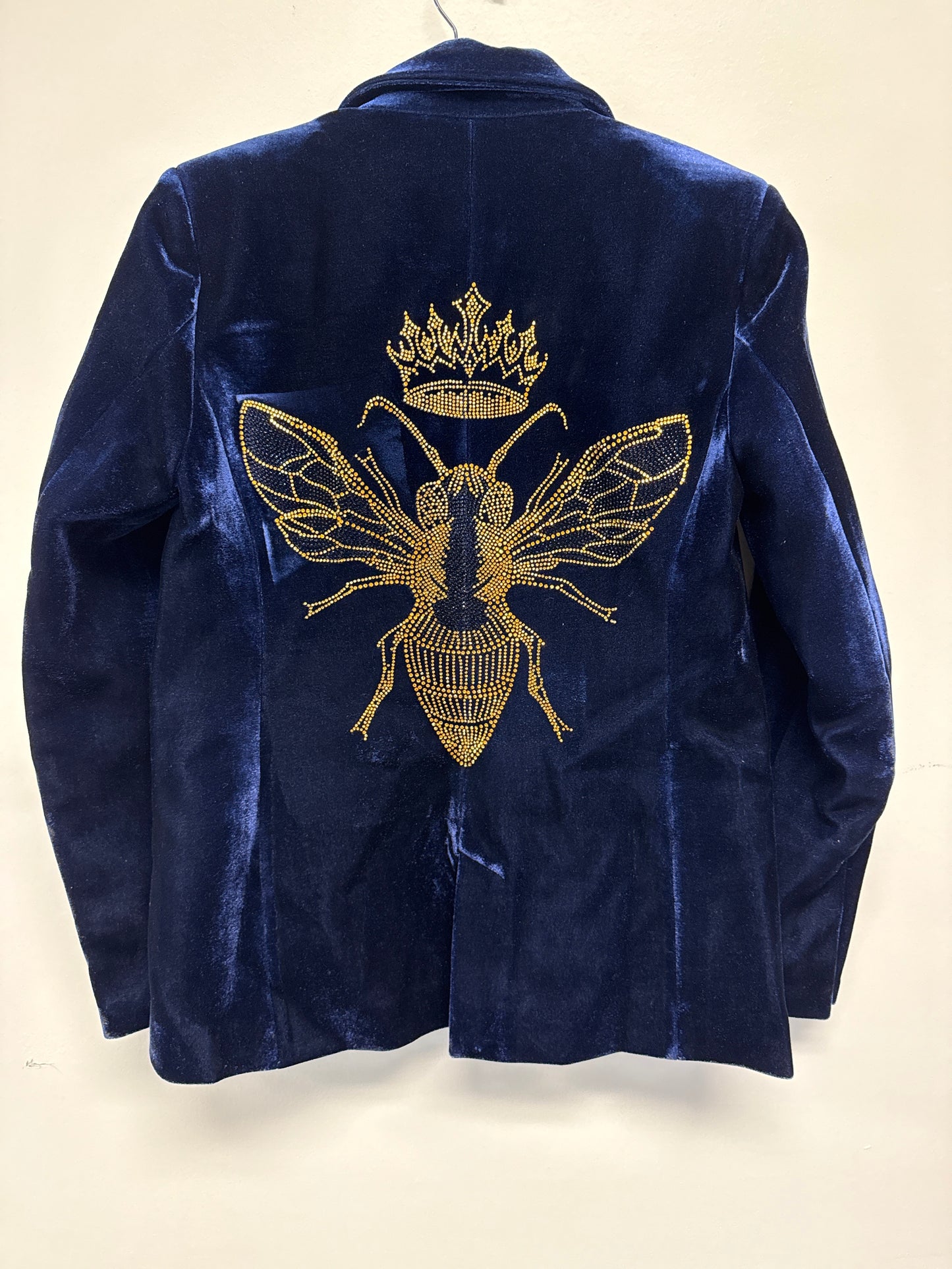 Blazer, Velvet Midnight Blue, Gold Queen Bee