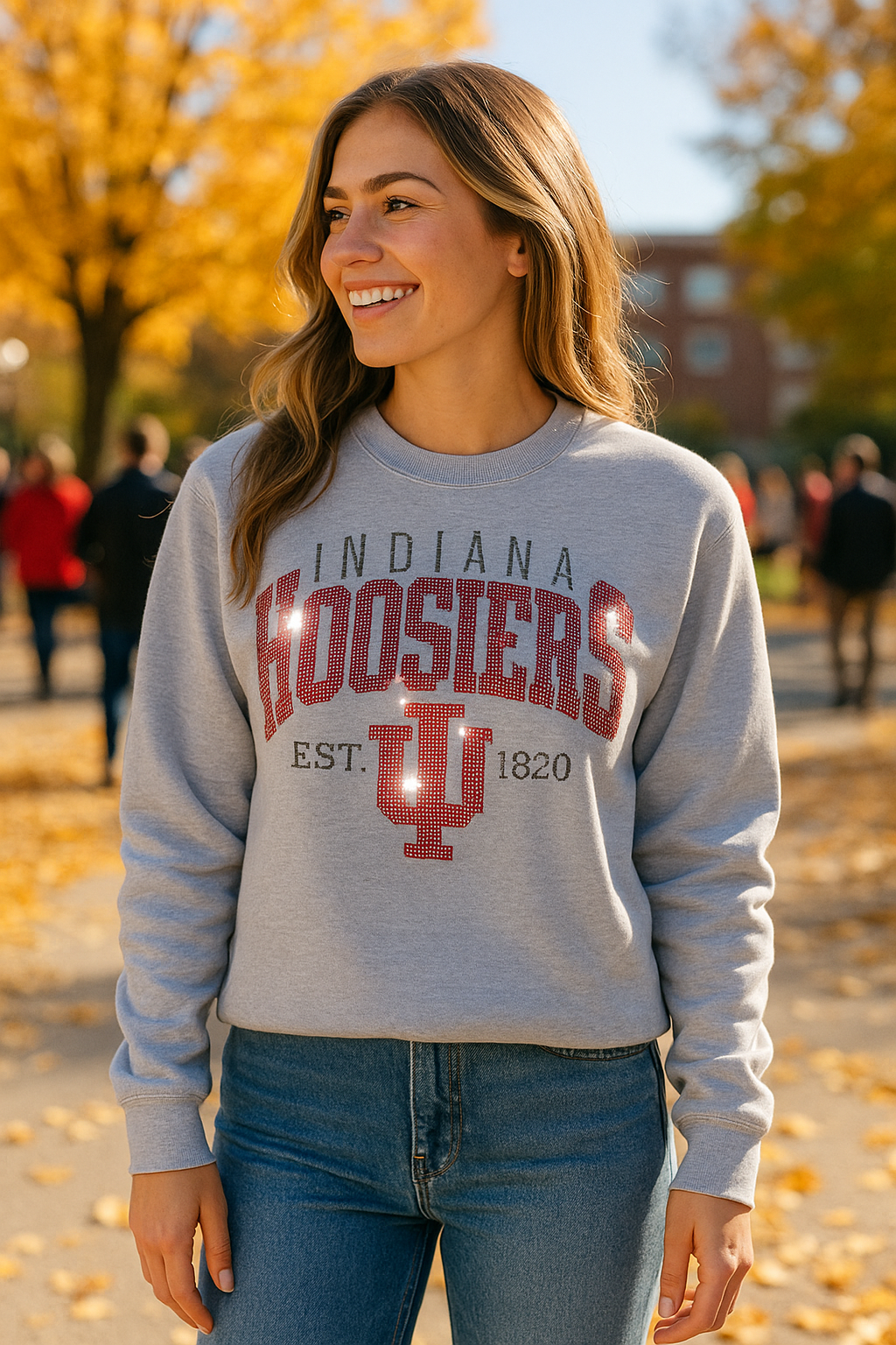 Licensed Game Day Sweatshirt, Gray, Indiana Univ Est 1820
