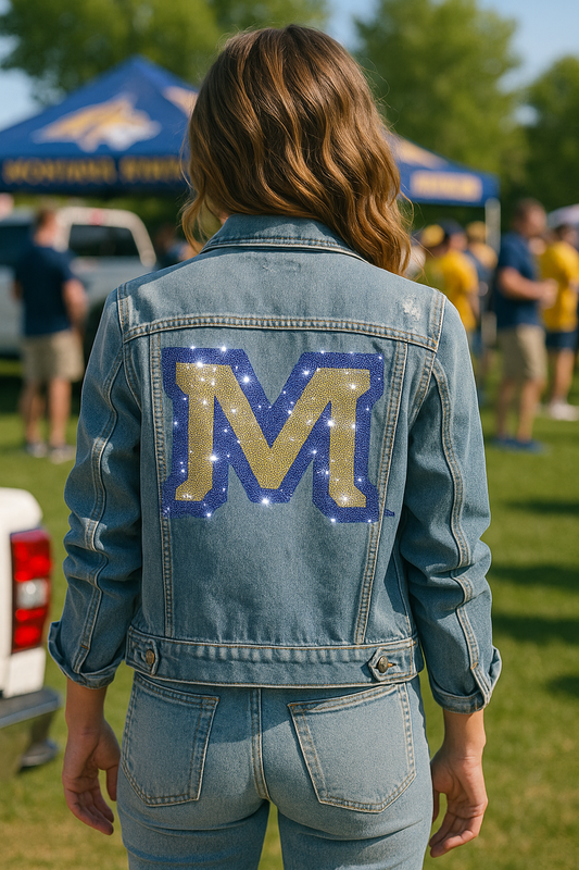 Licensed Game Day Denim, Medium Wash, Montana State Block M